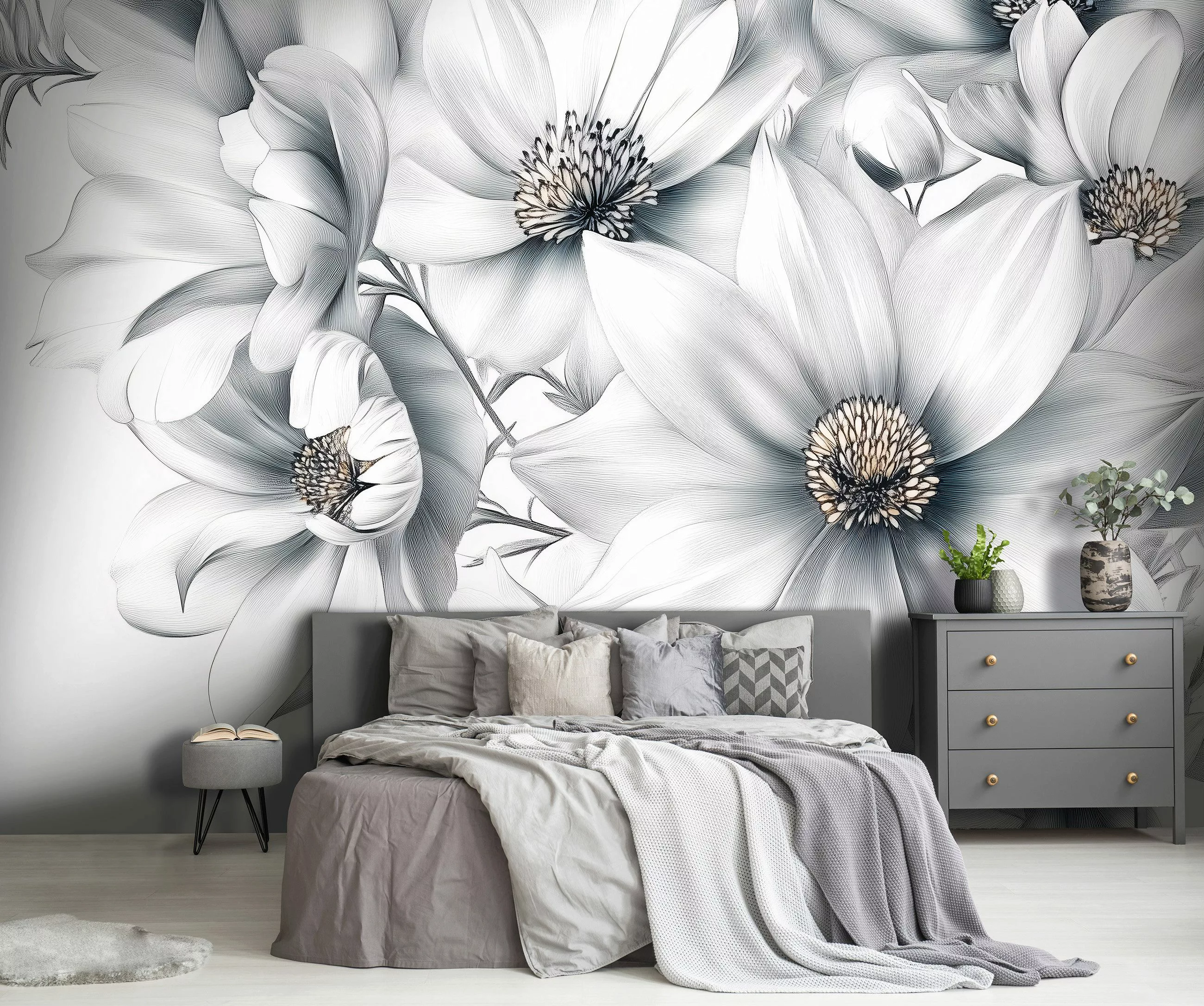 Wallarena Fototapete Blumen Natur Weiß Vlies günstig online kaufen