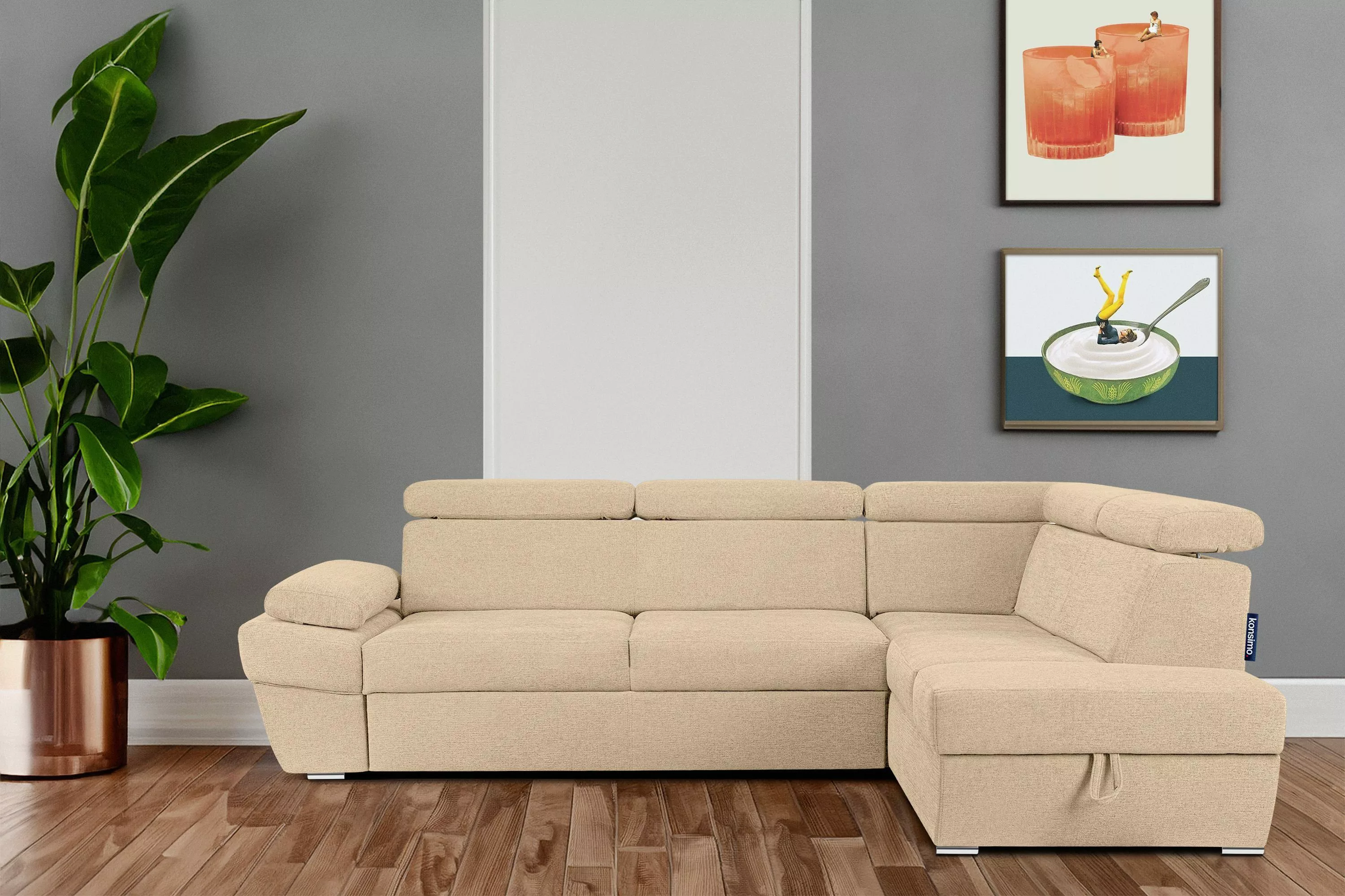 KONSIMO® Ecksofa RATLO Ecksofa, mit Bettfunktion günstig online kaufen