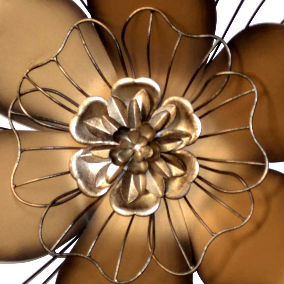 Wanddeko Metall mit Blumen Motiv 62 cm breit günstig online kaufen