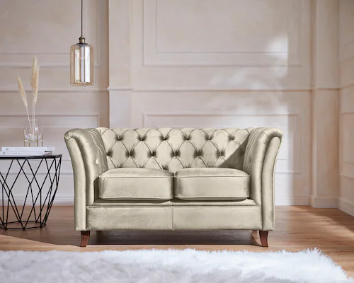 Home affaire Chesterfield-Sofa "Reims", mit echter Chesterfield-Knopfheftun günstig online kaufen