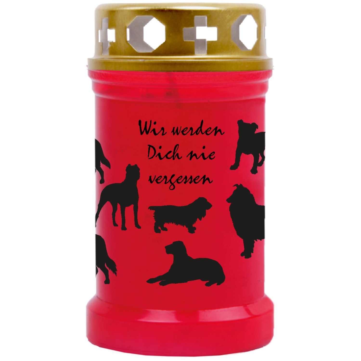 HS Candle Grabkerze Rot 40h Inkl. Deckel Gold hunde günstig online kaufen