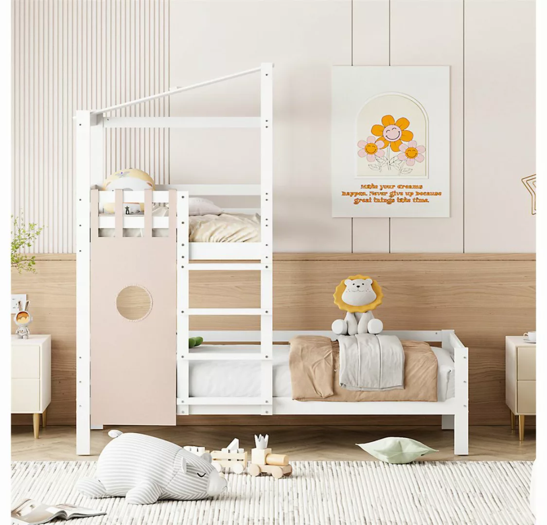 XDeer Kinderbett Kinderbett 90x200 Etagenbett mit Dach Premium, Massivholzb günstig online kaufen