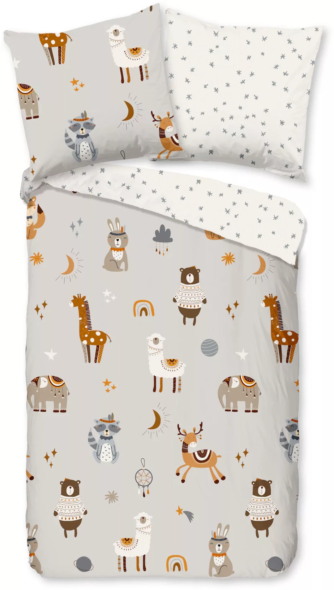 good morning Kinderbettwäsche »Woody«, Baumwolle, 135x200, Reißverschluss, günstig online kaufen