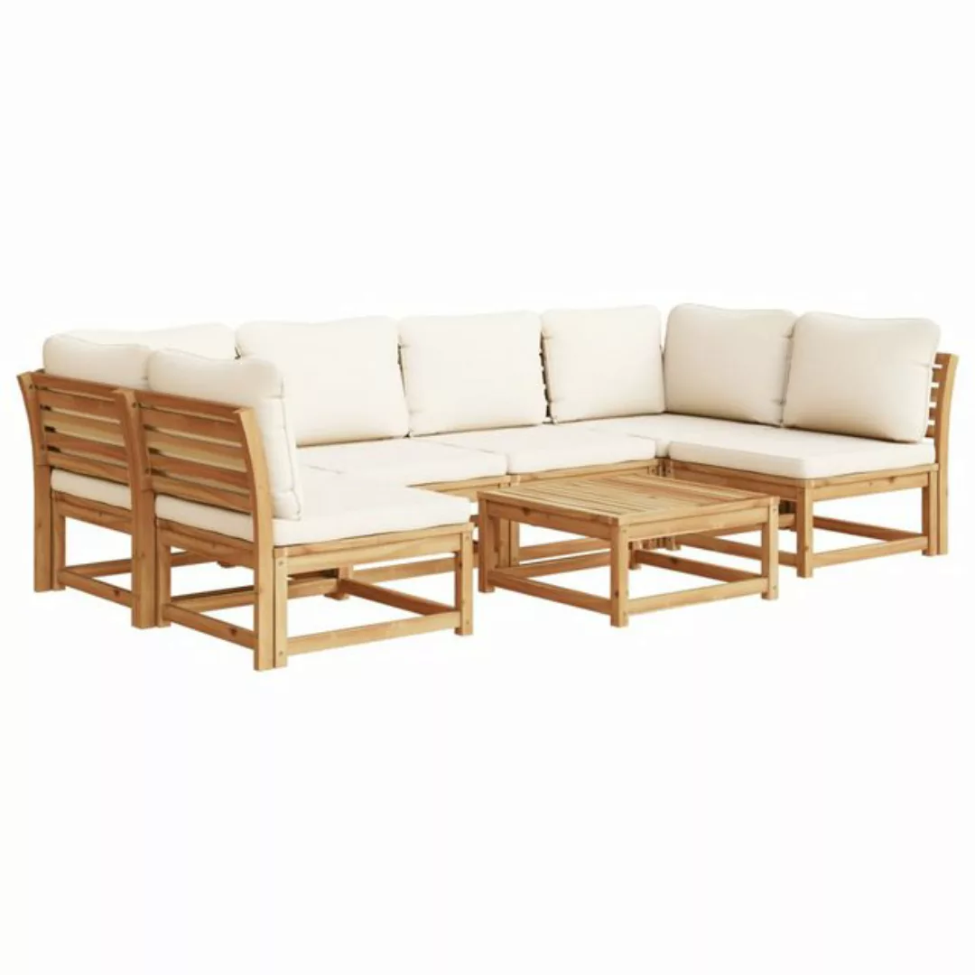 vidaXL Loungesofa 7-tlg. Garten-Lounge-Set mit Kissen Massivholz Akazie, 1 günstig online kaufen