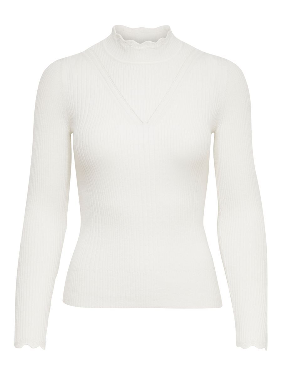 ONLY Stehkragen Strickpullover Damen White günstig online kaufen