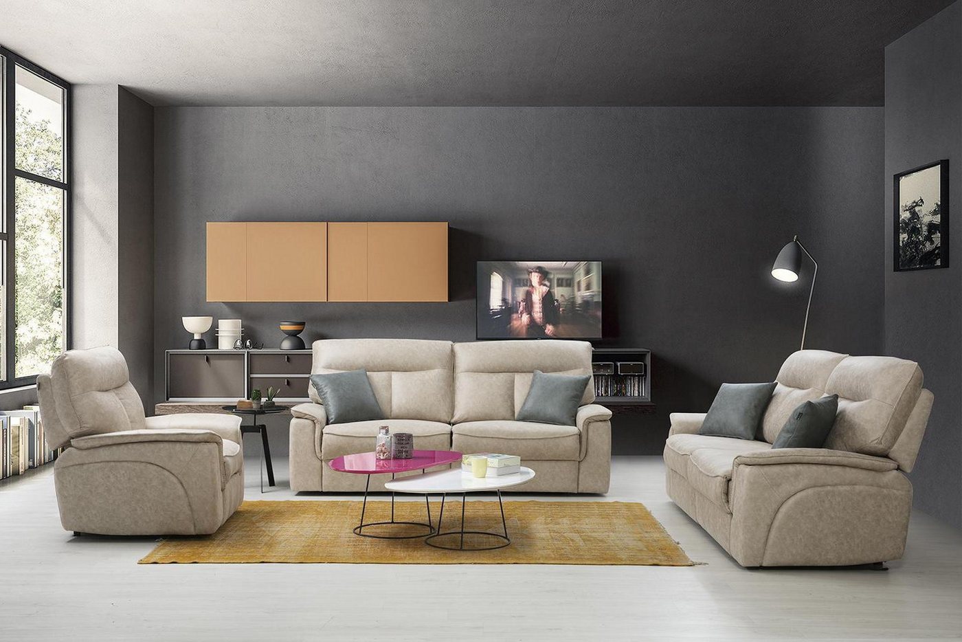 Xlmoebel Sofa Modernes Polstermöbel-Wohnzimmer-Set mit 3 Teilen im Designer günstig online kaufen