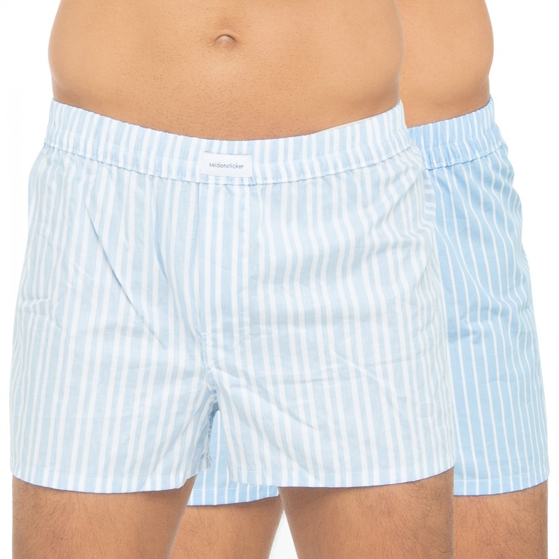 Seidensticker 2-er Set Boxershorts Hellblau gestreift günstig online kaufen