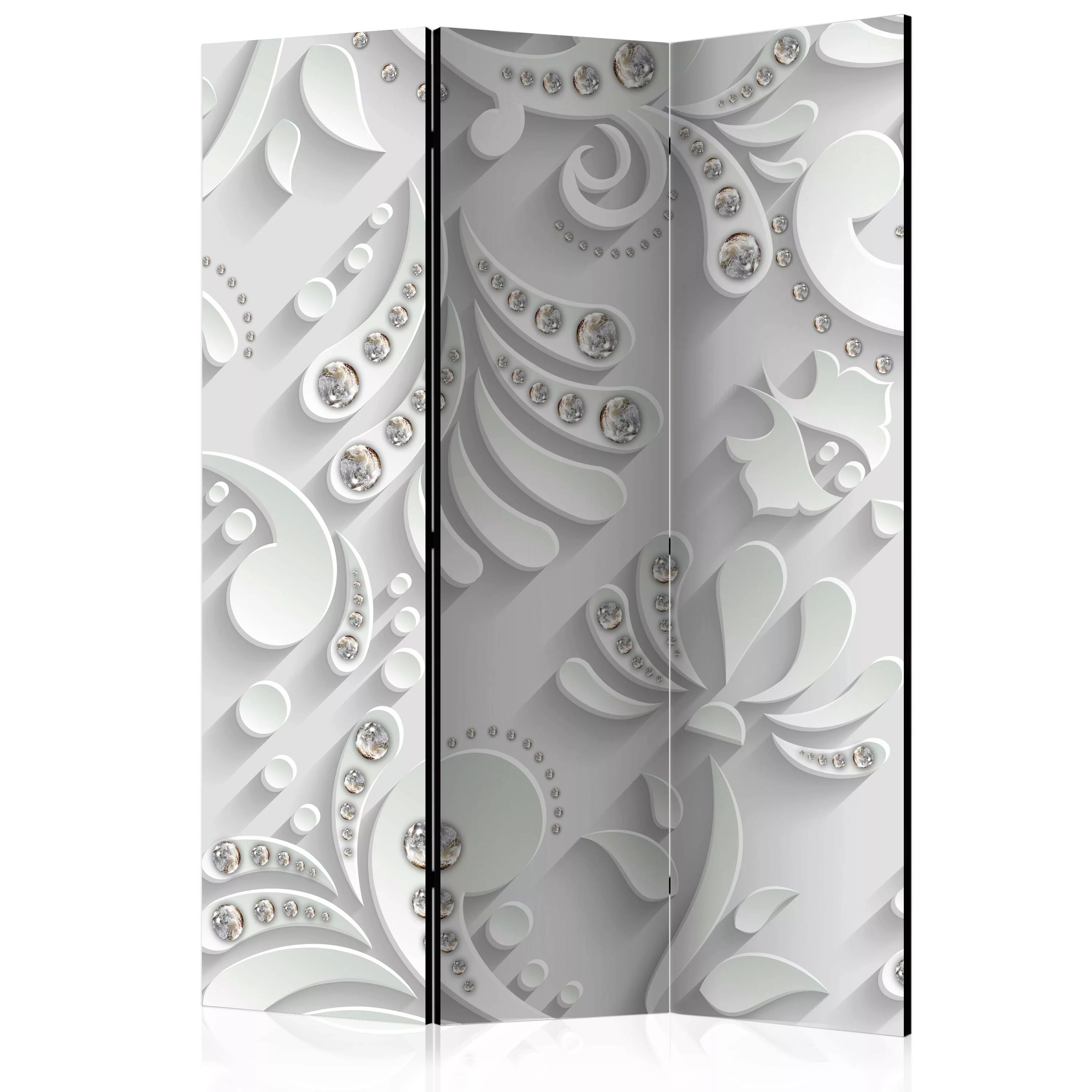 3-teiliges Paravent - Flowers With Crystals [room Dividers] günstig online kaufen