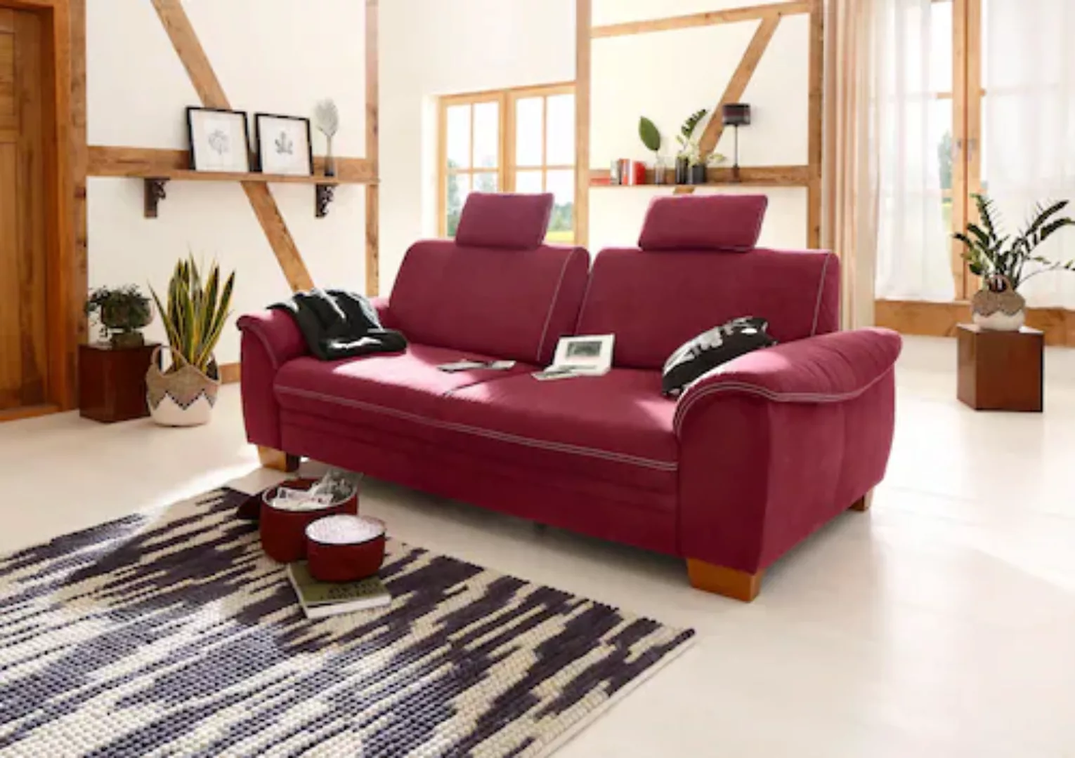 Home affaire 3,5-Sitzer Husum, mit Sitztiefenverstellung, Kontrastnaht und günstig online kaufen