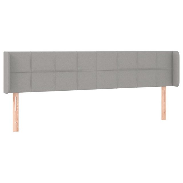 vidaXL Bett, Kopfteil mit Ohren Hellgrau 163x16x78/88 cm Stoff günstig online kaufen