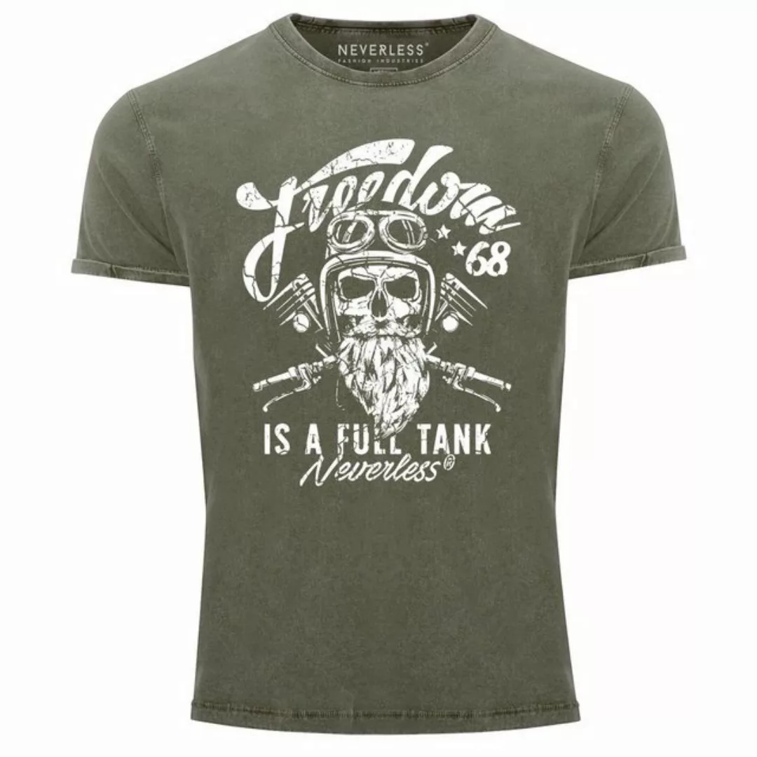 Neverless Print-Shirt Cooles Angesagtes Herren T-Shirt Vintage Shirt Biker günstig online kaufen