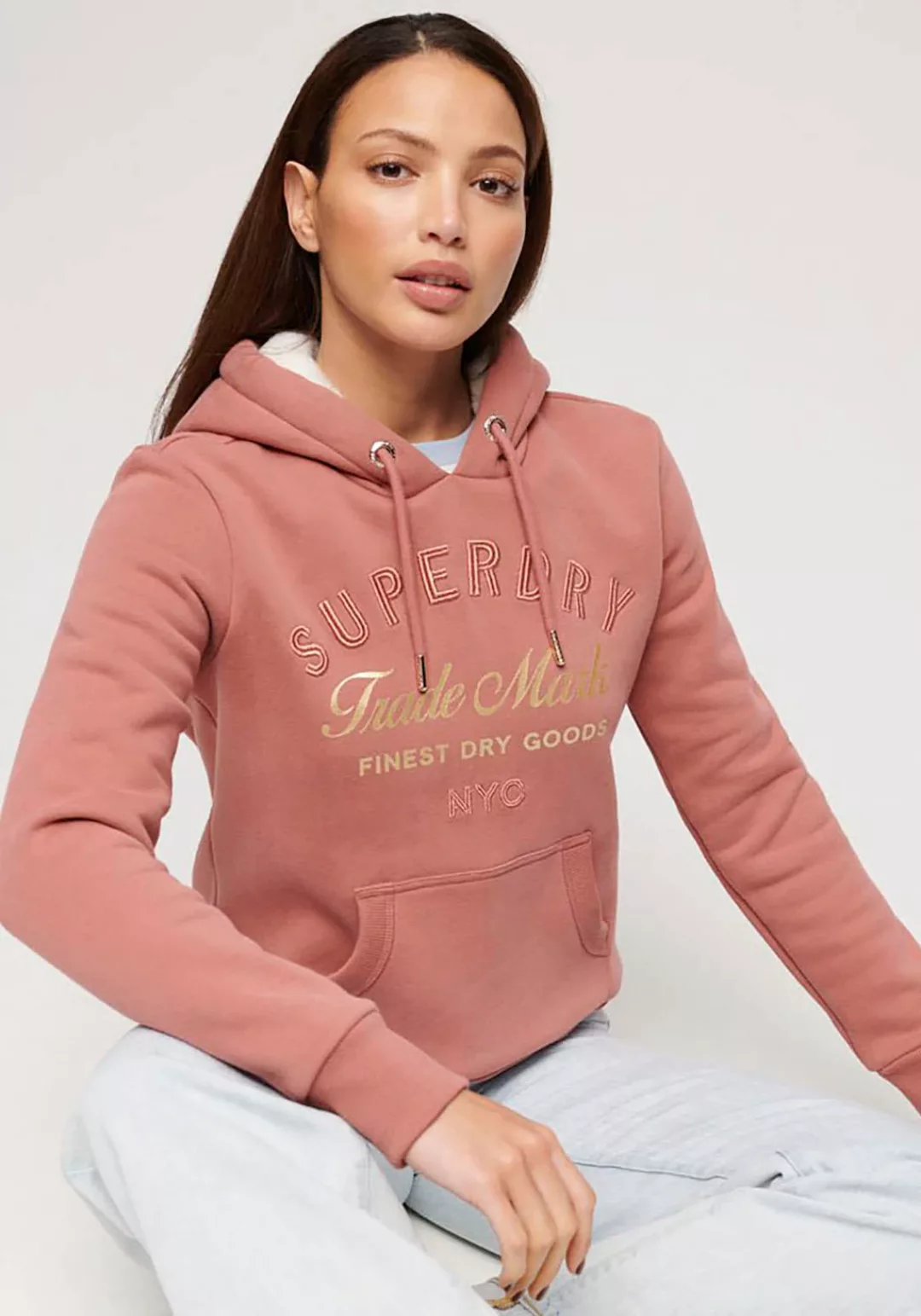 Superdry Kapuzensweatshirt Luxe Metallic Logo Hoodie günstig online kaufen