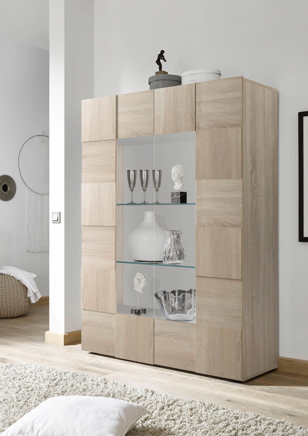 INOSIGN Vitrine "Dama Höhe 166 cm, Breite 121 cm, Stauraumvitrine mit 2 Tür günstig online kaufen