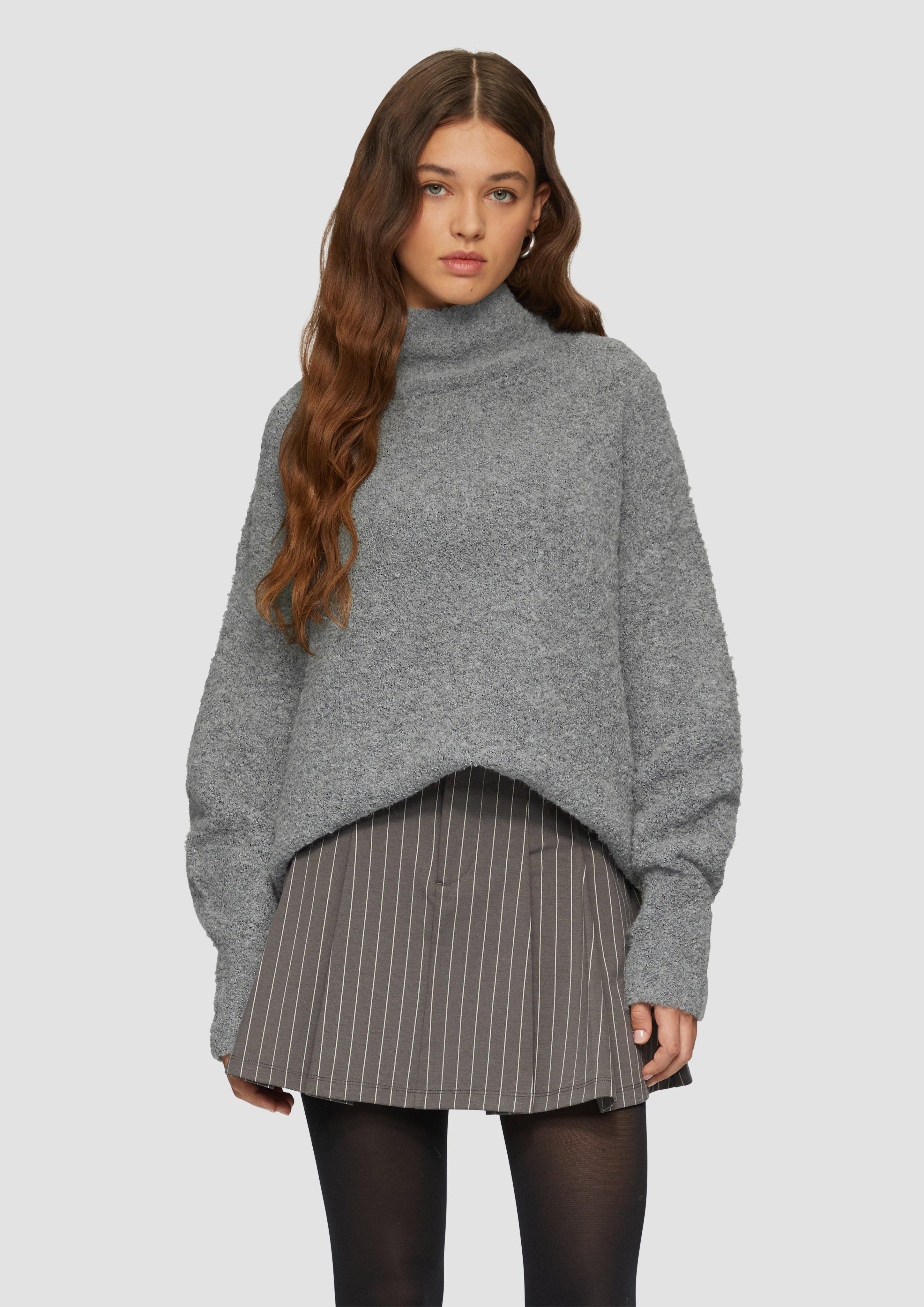 QS Strickpullover Longpullover aus Bouclé - günstig online kaufen