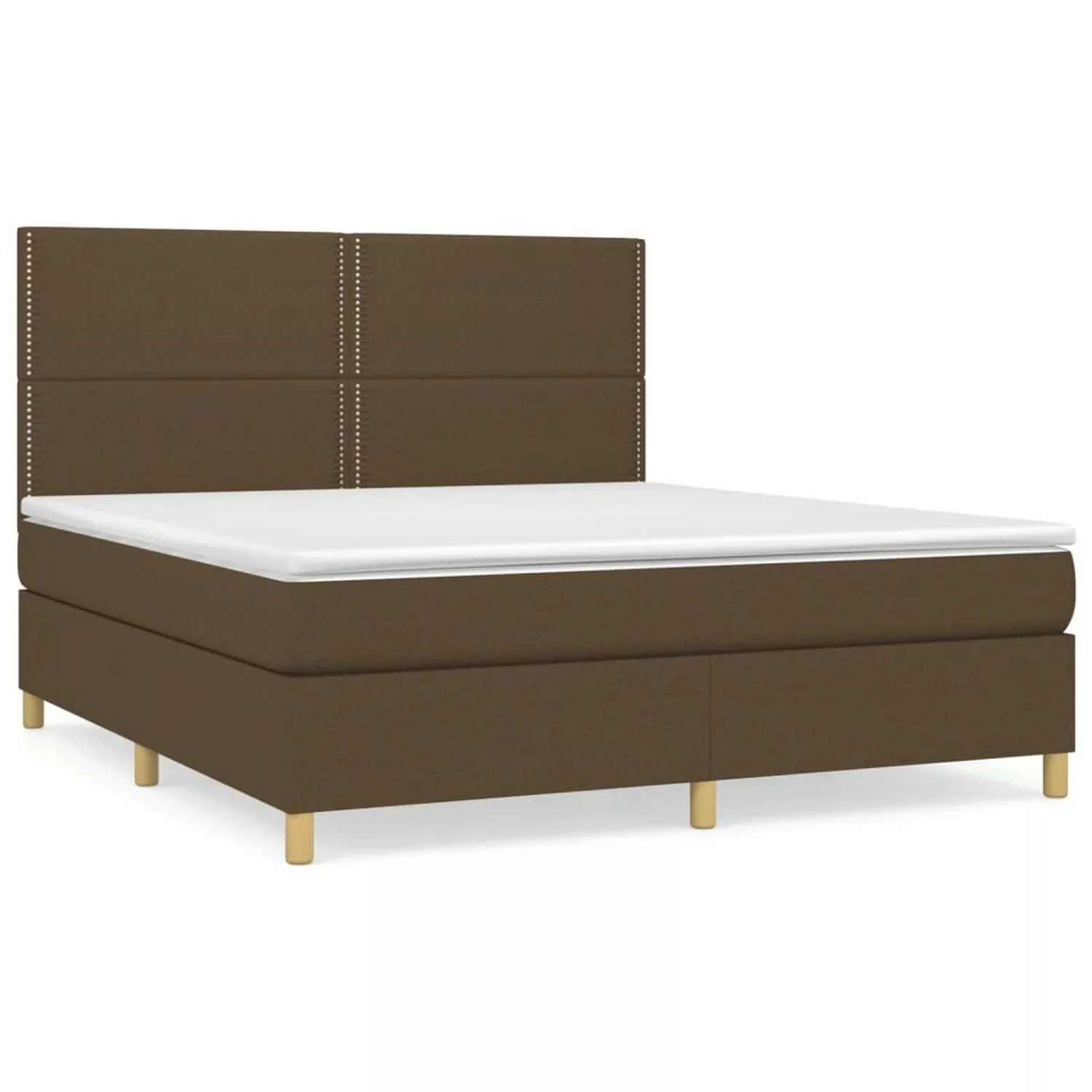 vidaXL Boxspringbett mit Matratze Dunkelbraun 180x200 cm Stoff1395171 günstig online kaufen