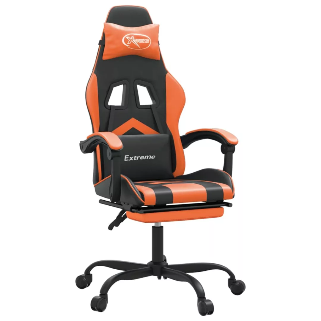 Vidaxl Gaming-stuhl Mit Fußstütze Schwarz Und Orange Kunstleder günstig online kaufen