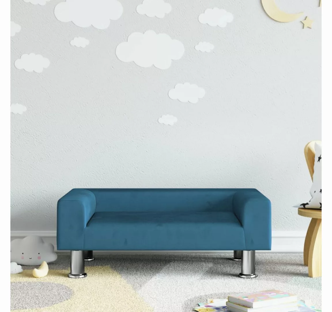 vidaXL Kindersofa, Kindersofa Blau 70x45x26,5 cm Samt günstig online kaufen