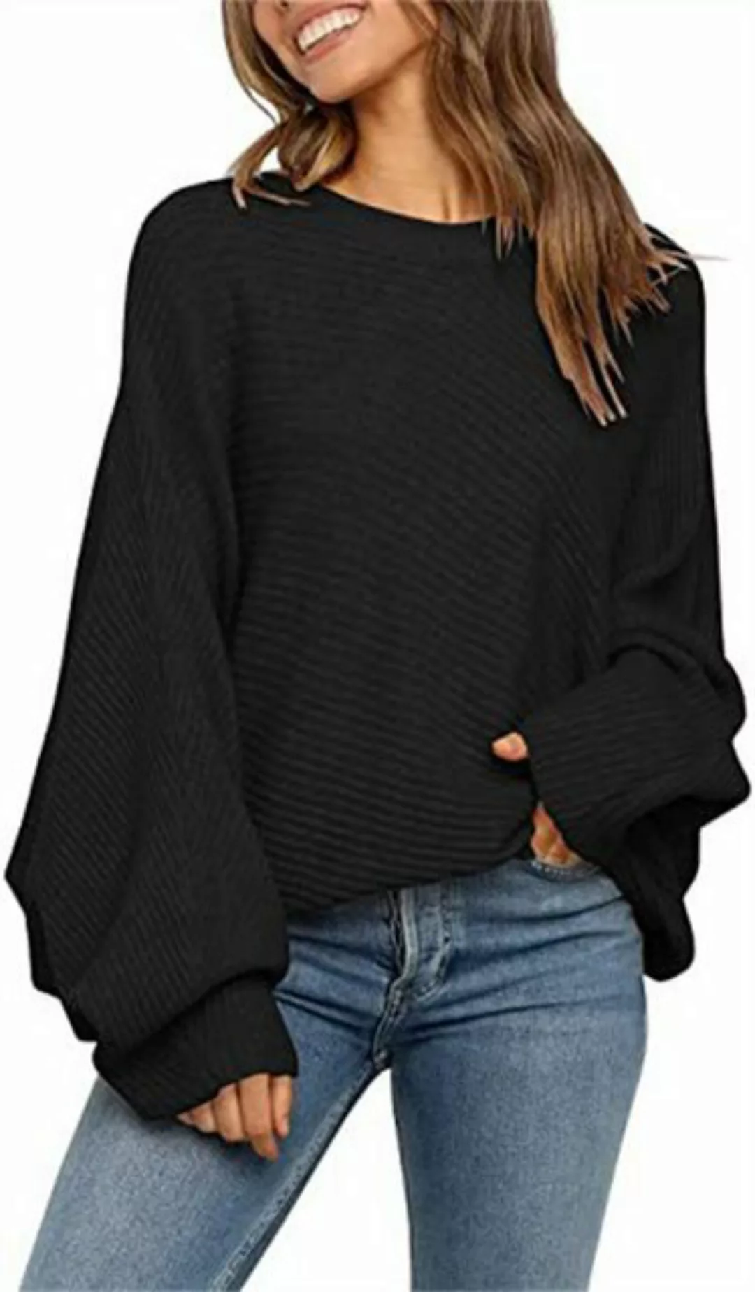 RUZU UG 2-in-1-Pullover Gestrickter, gerippter Winterpullover für Damen in günstig online kaufen