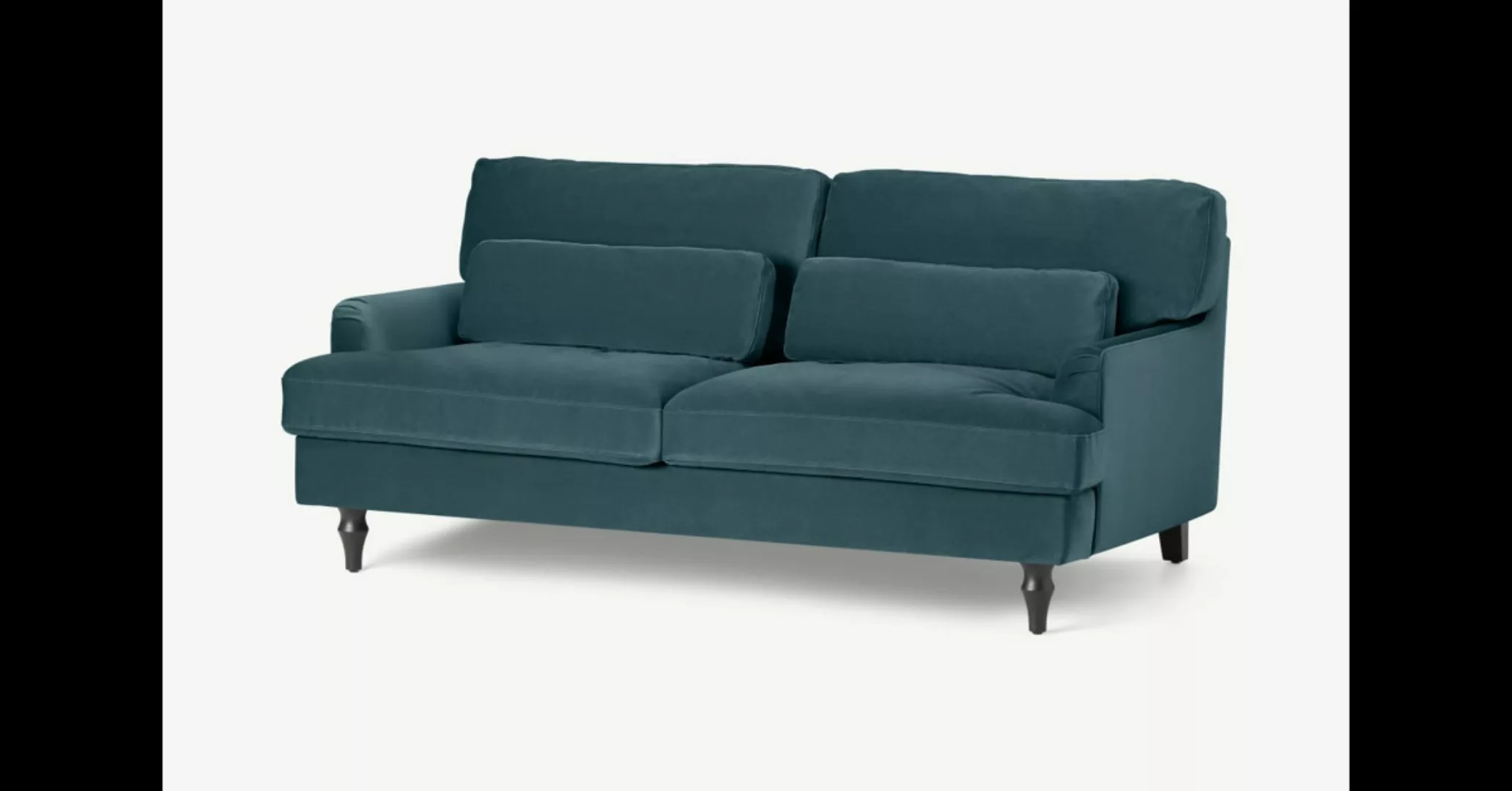 Tamyra 2-Sitzer Sofa, Samt in Stahlblau und Schwarz - MADE.com günstig online kaufen