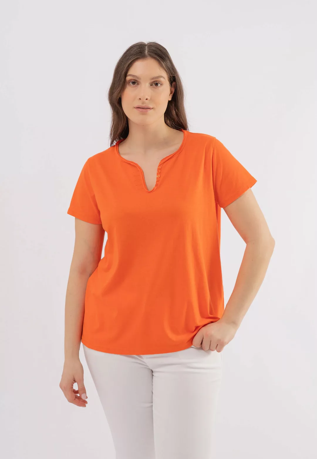 October T-Shirt, mit dekorativen Knöpfen günstig online kaufen