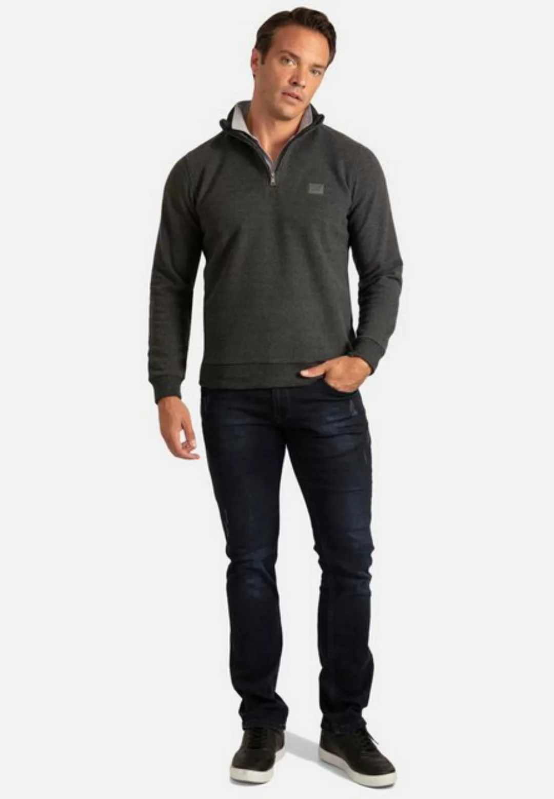 Jacey Quinn Sweatshirt Polo Collar Half Zip Sweatshirt günstig online kaufen