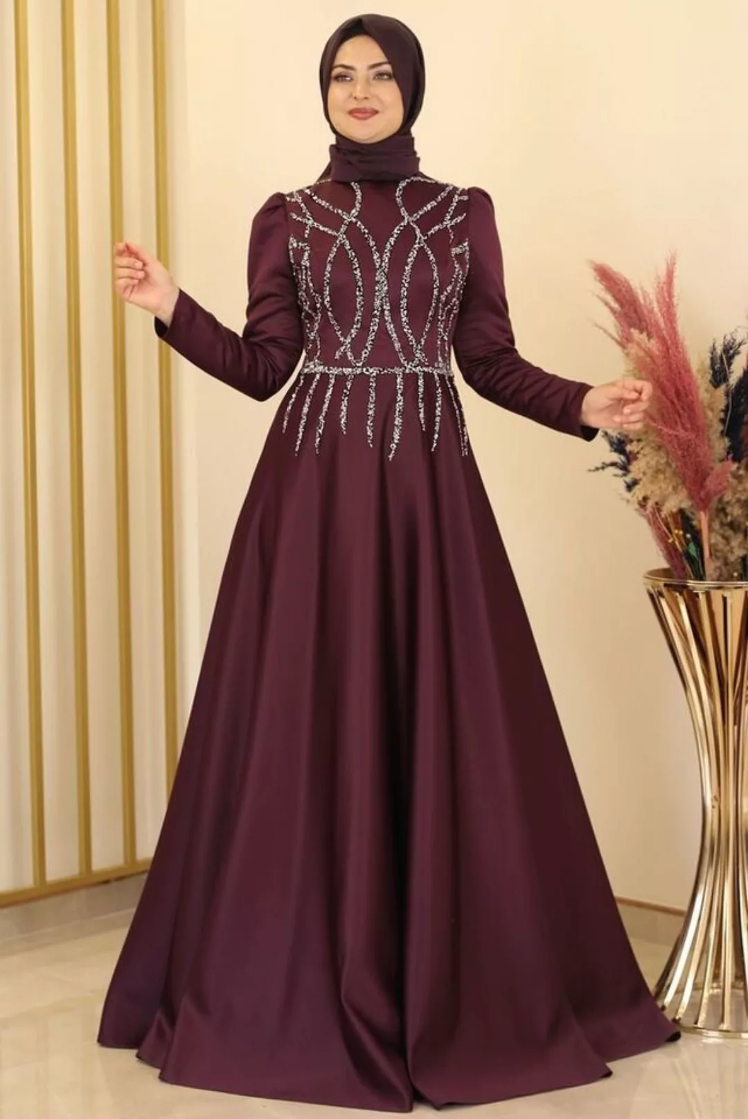 Modavitrini Tunikakleid Damen Anzug Zweiteiler Longtunika mit Hose Hijab Kl günstig online kaufen