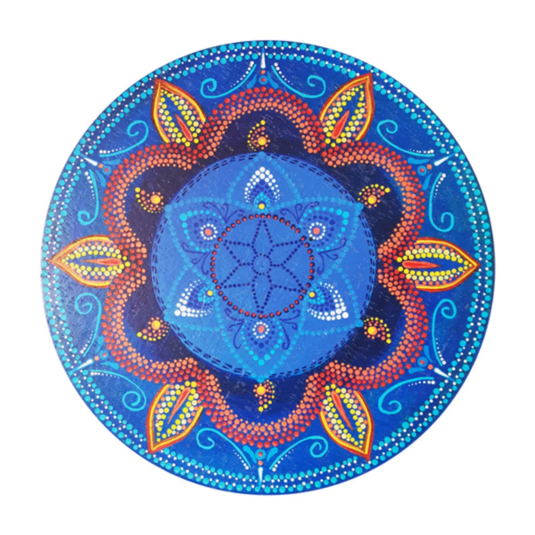 Wanddekoration Aus Kork "Mandala - Burning Sea" (Rund, Natur) günstig online kaufen