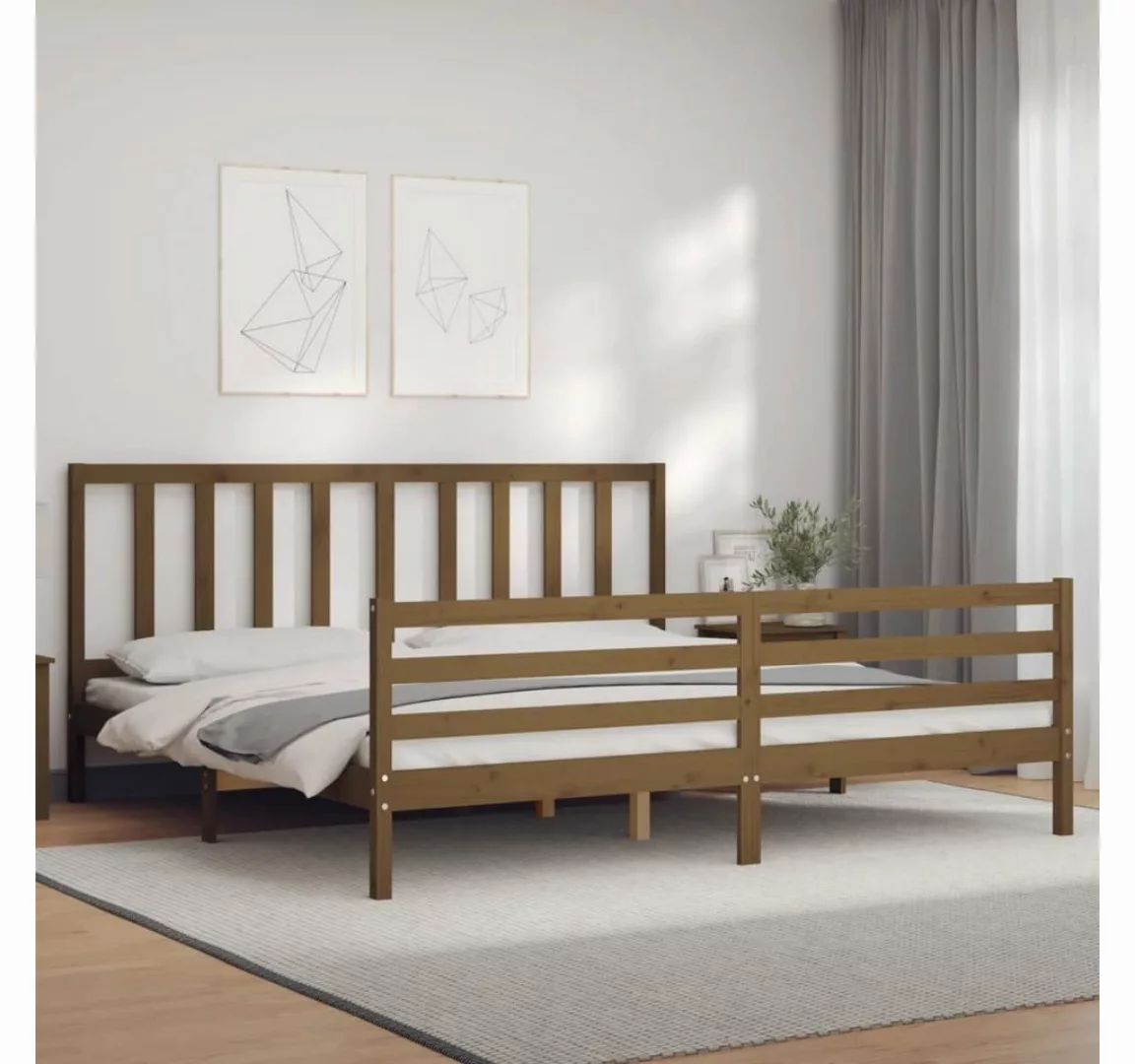 vidaXL Bett Massivholzbett mit Kopfteil Schwarz 200x200 cm günstig online kaufen