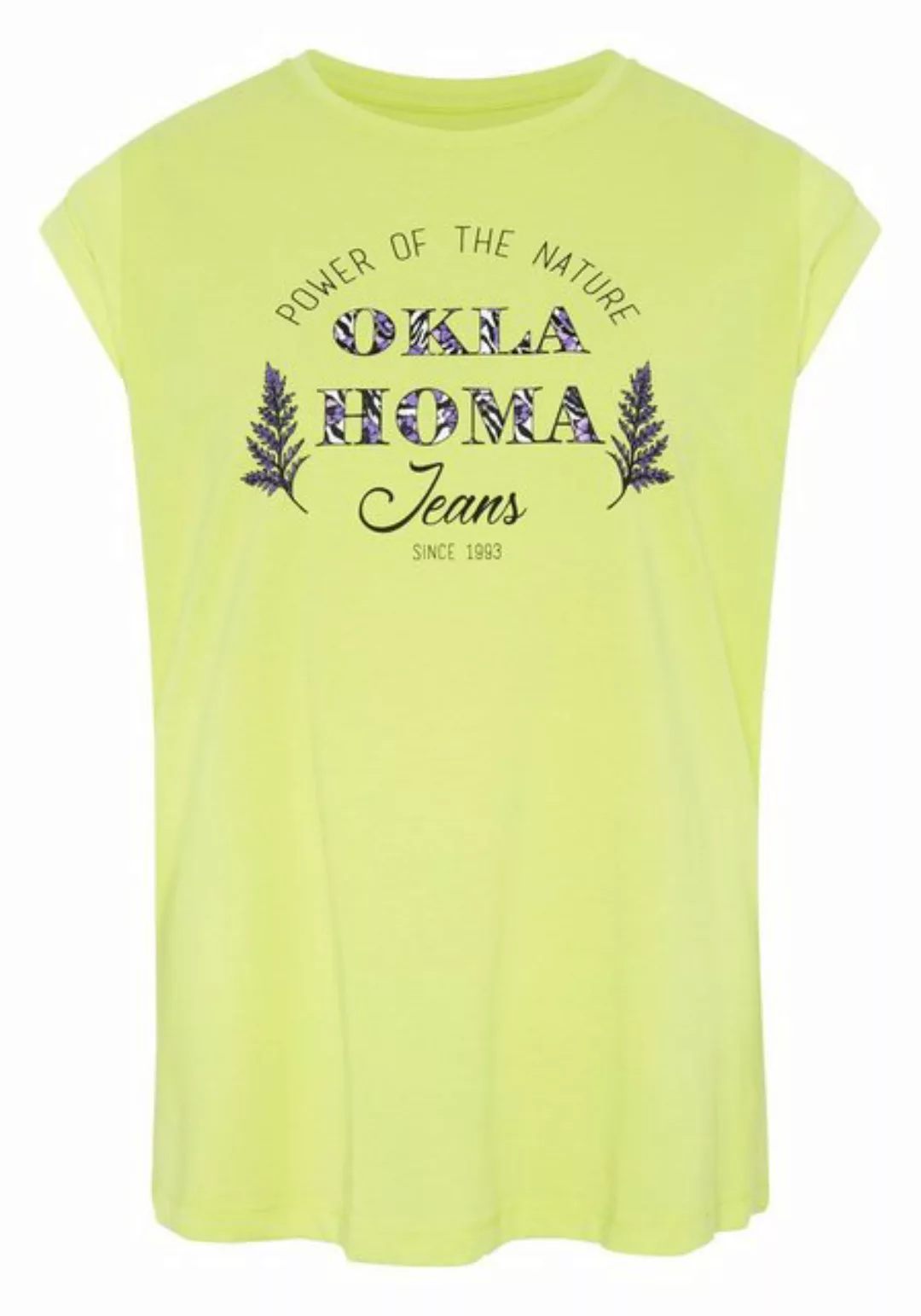 Oklahoma Jeans Shirttop mit Statement-Print aus Jersey (1, 1-tlg) günstig online kaufen