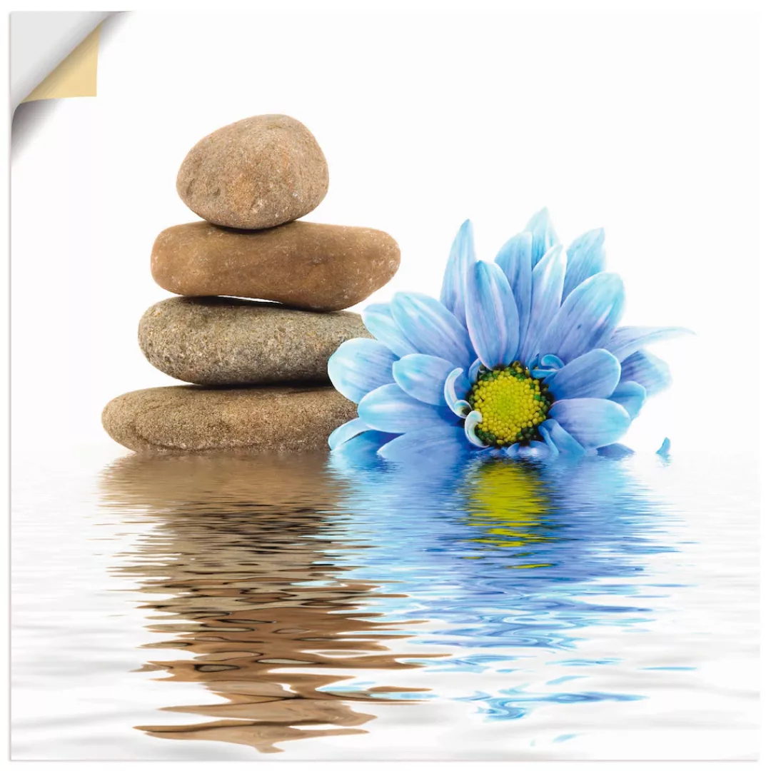 Artland Wandbild "Therapie-Steine mit einzelnen Blumen", Zen, (1 St.), als günstig online kaufen