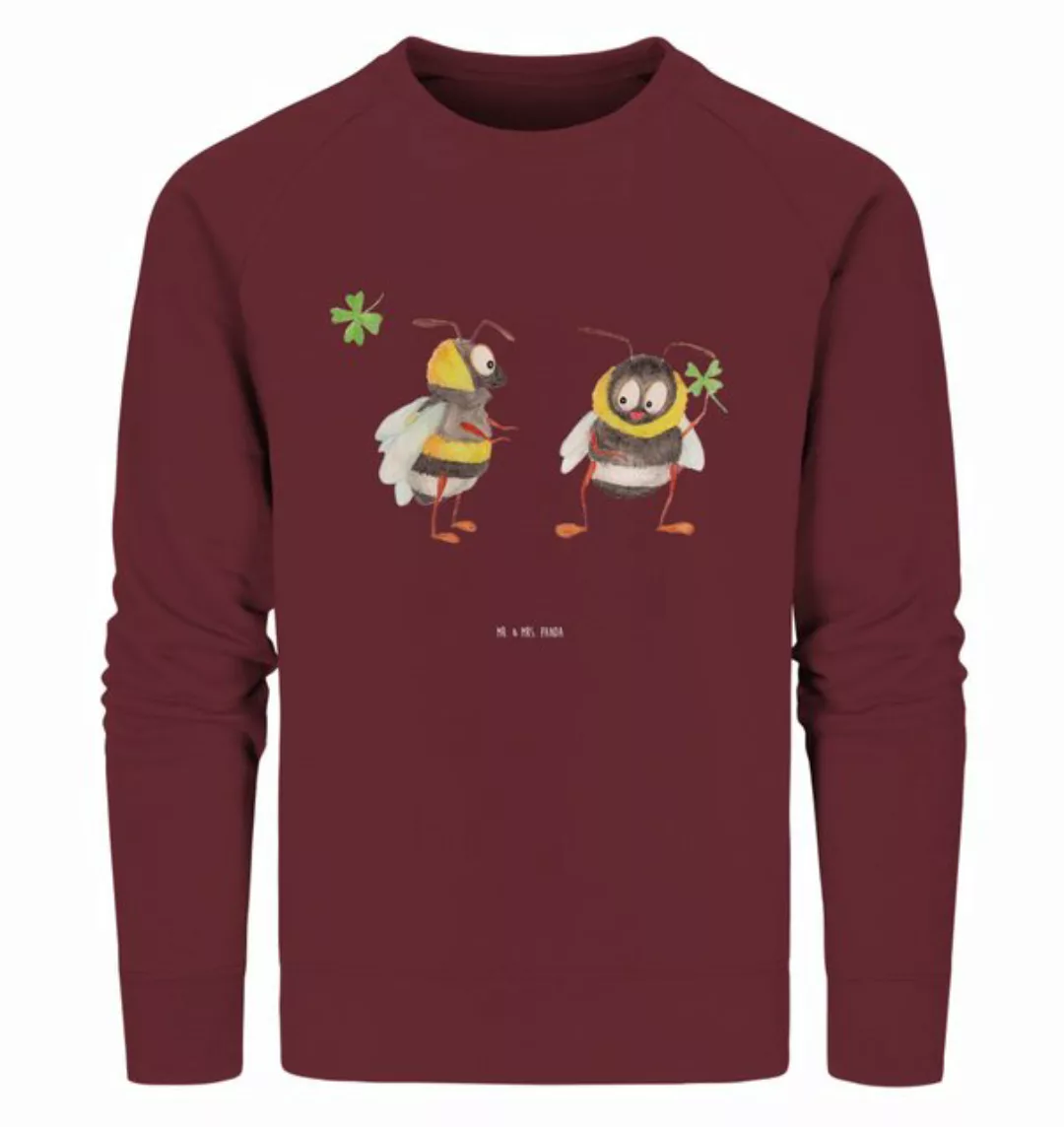 Mr. & Mrs. Panda Longpullover Größe M Bienen Paar - Burgundy - Geschenk, He günstig online kaufen