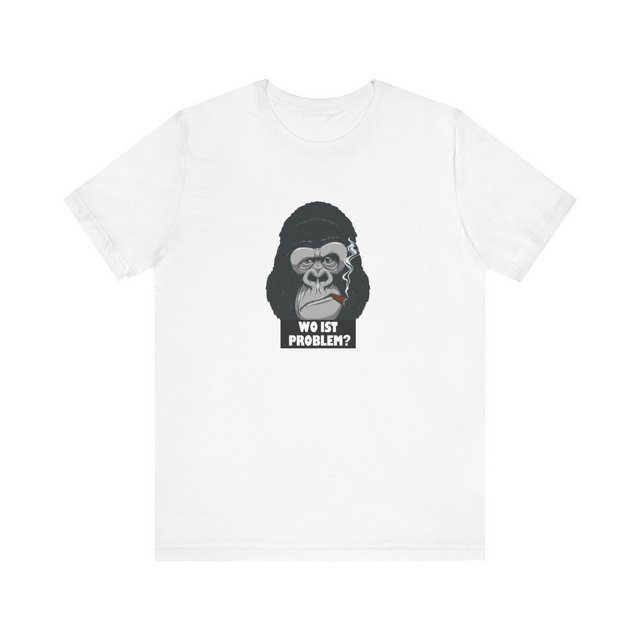 TopGekauft Print-Shirt Unisex T-Shirt Wo ist Problem Schriftzug Gorilla Auf günstig online kaufen