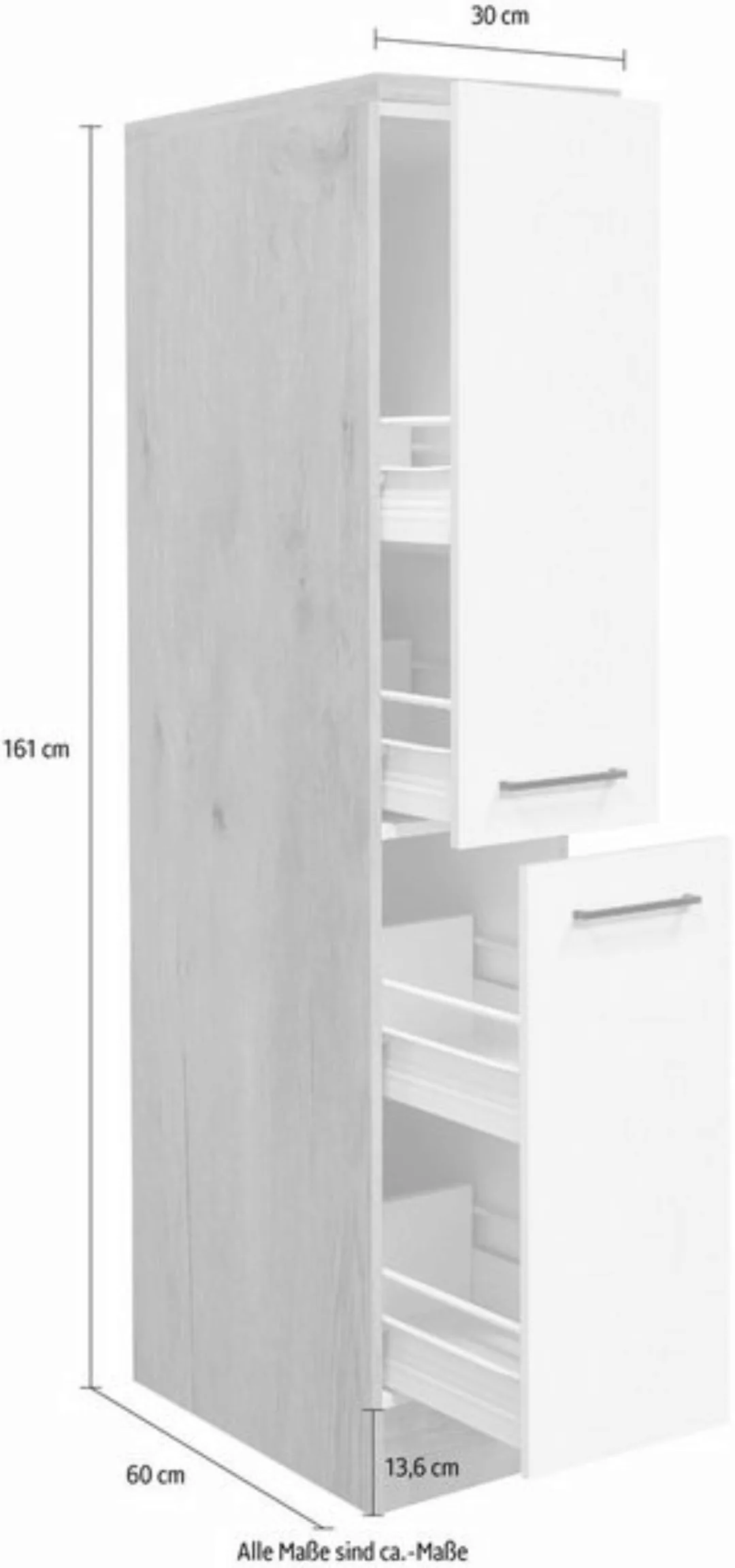 Flex-Well Apothekerschrank Morena (B x H x T) 30 x 161 x 60 cm, mit 4 Ablag günstig online kaufen