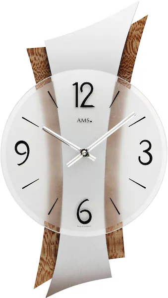 AMS Wanduhr »9401«, Quarzuhr,Holz,Wohnzimmer,Esszimmer,Küche,Made in German günstig online kaufen