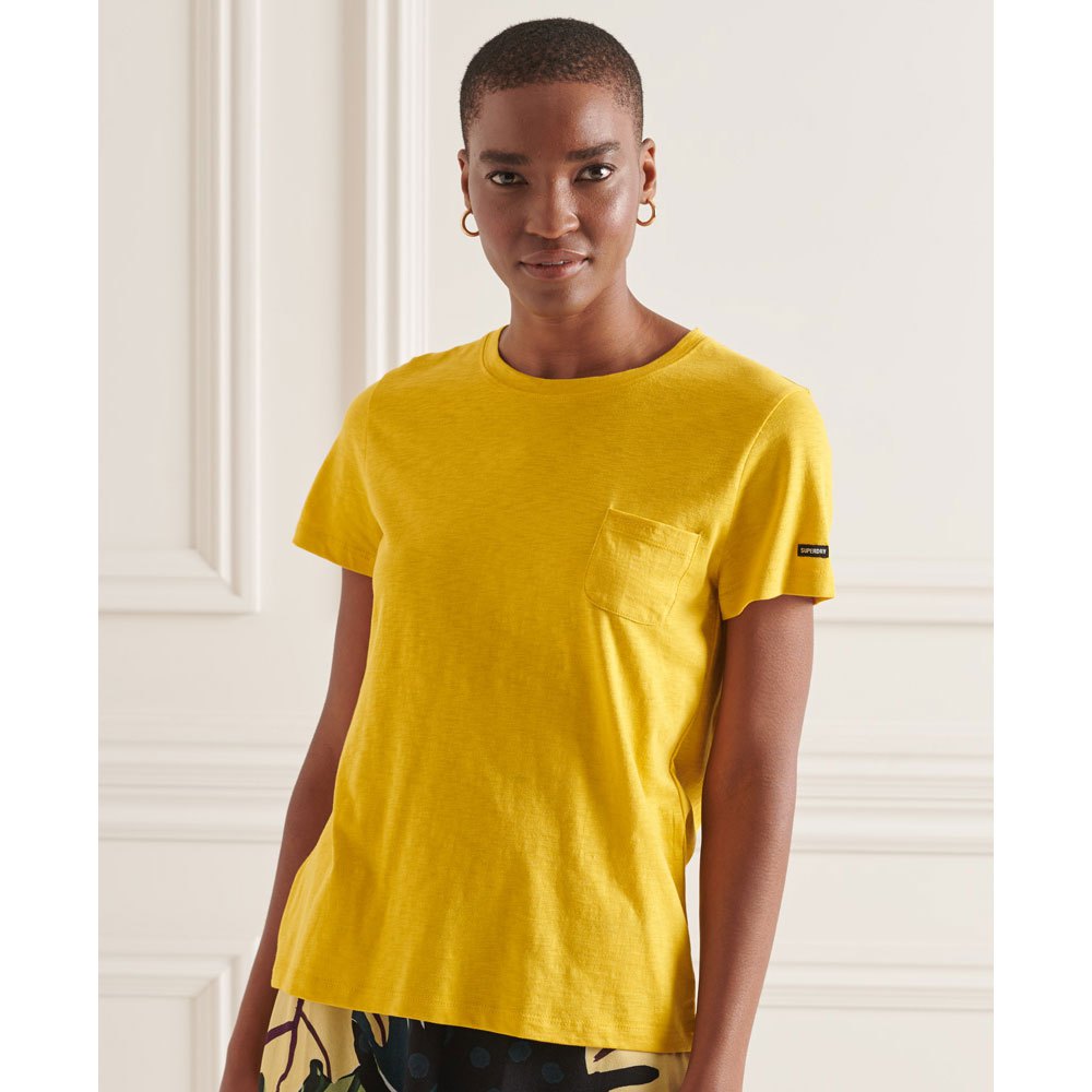 Superdry Studios Pocket Kurzärmeliges T-shirt L Sulphur Yellow günstig online kaufen