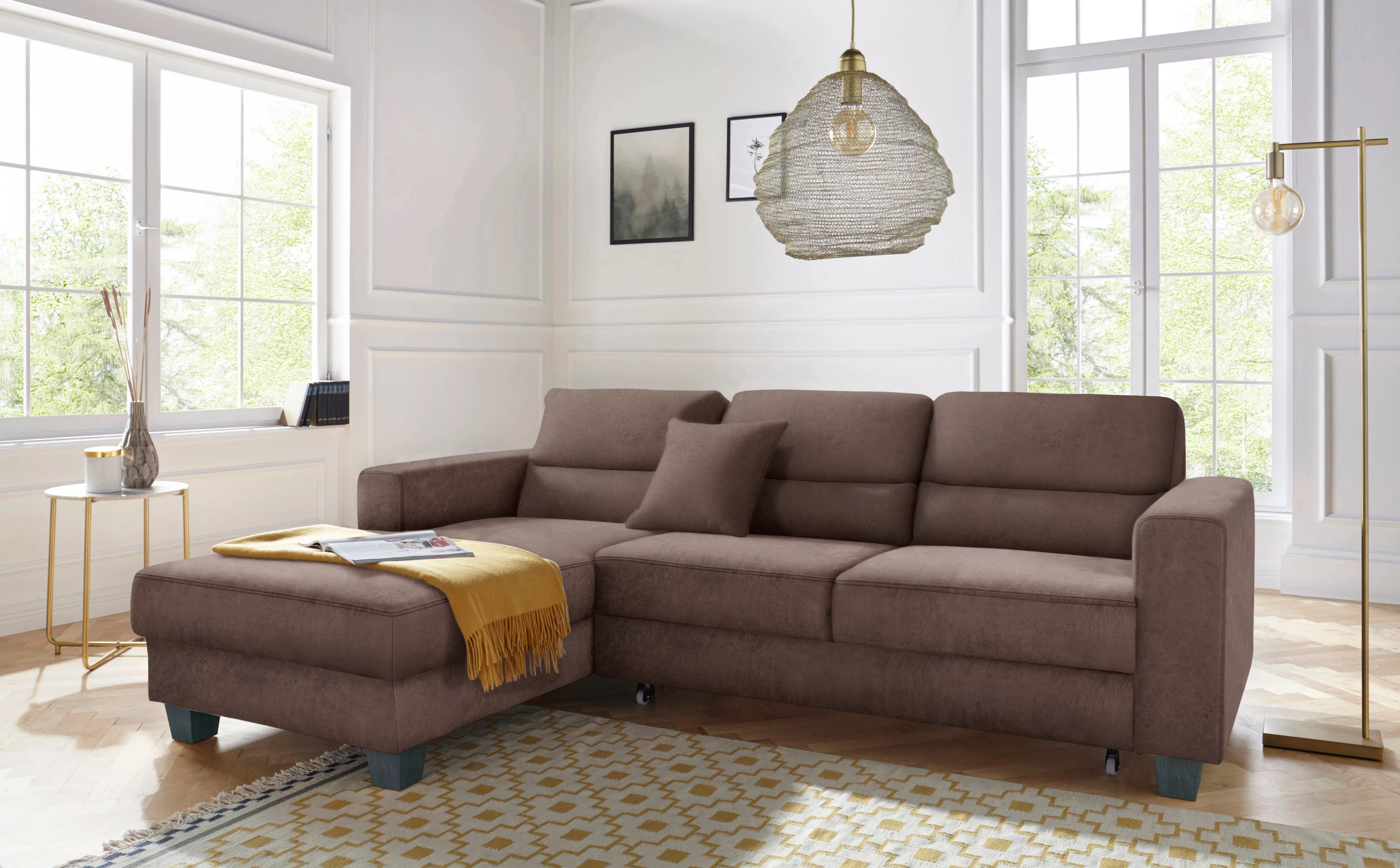 TRENDMANUFAKTUR Ecksofa "Chamber, zeitlos und modern, bequem mit hohem Sitz günstig online kaufen