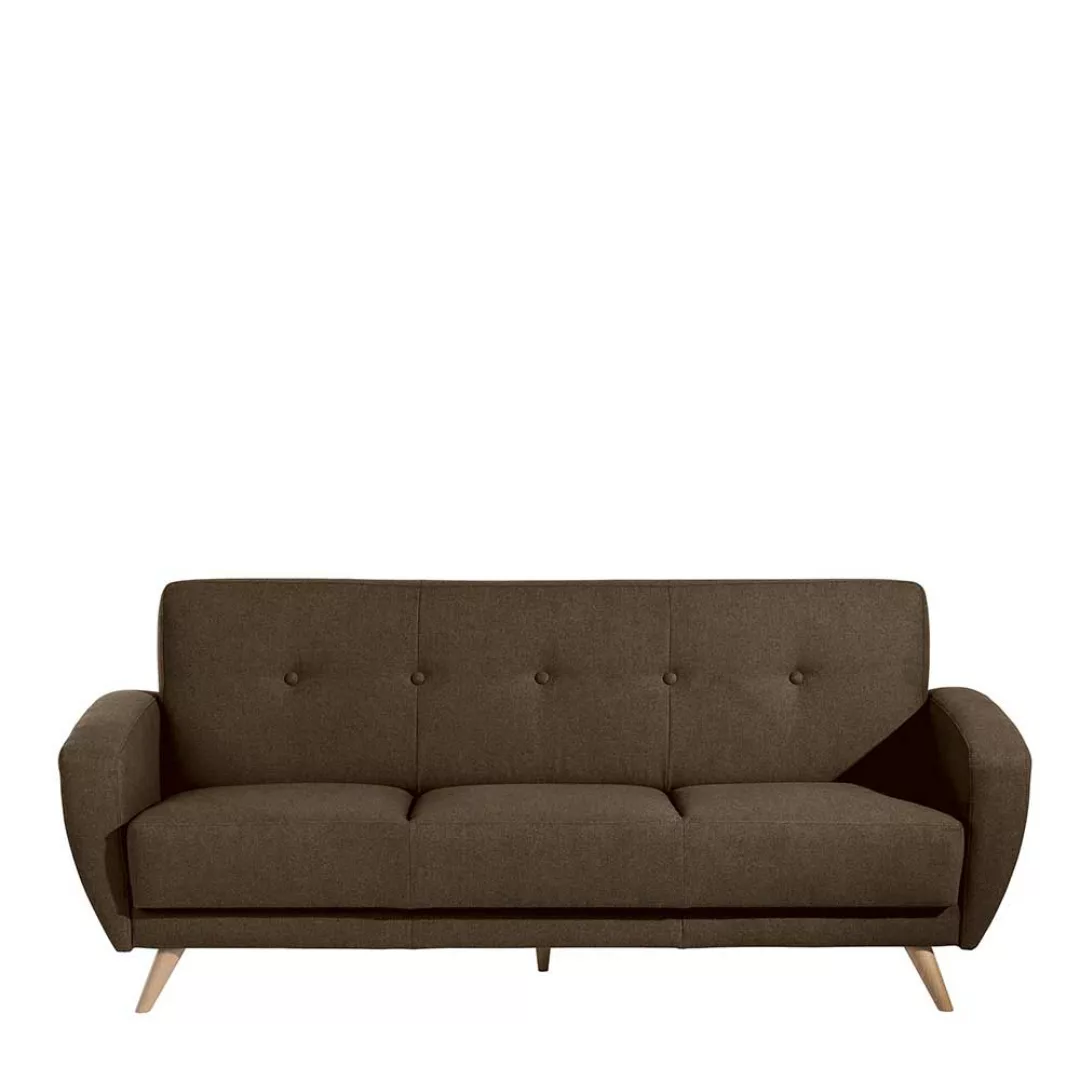 Liegesofa braun Retro mit Federkern Pollsterung 230 cm breit günstig online kaufen