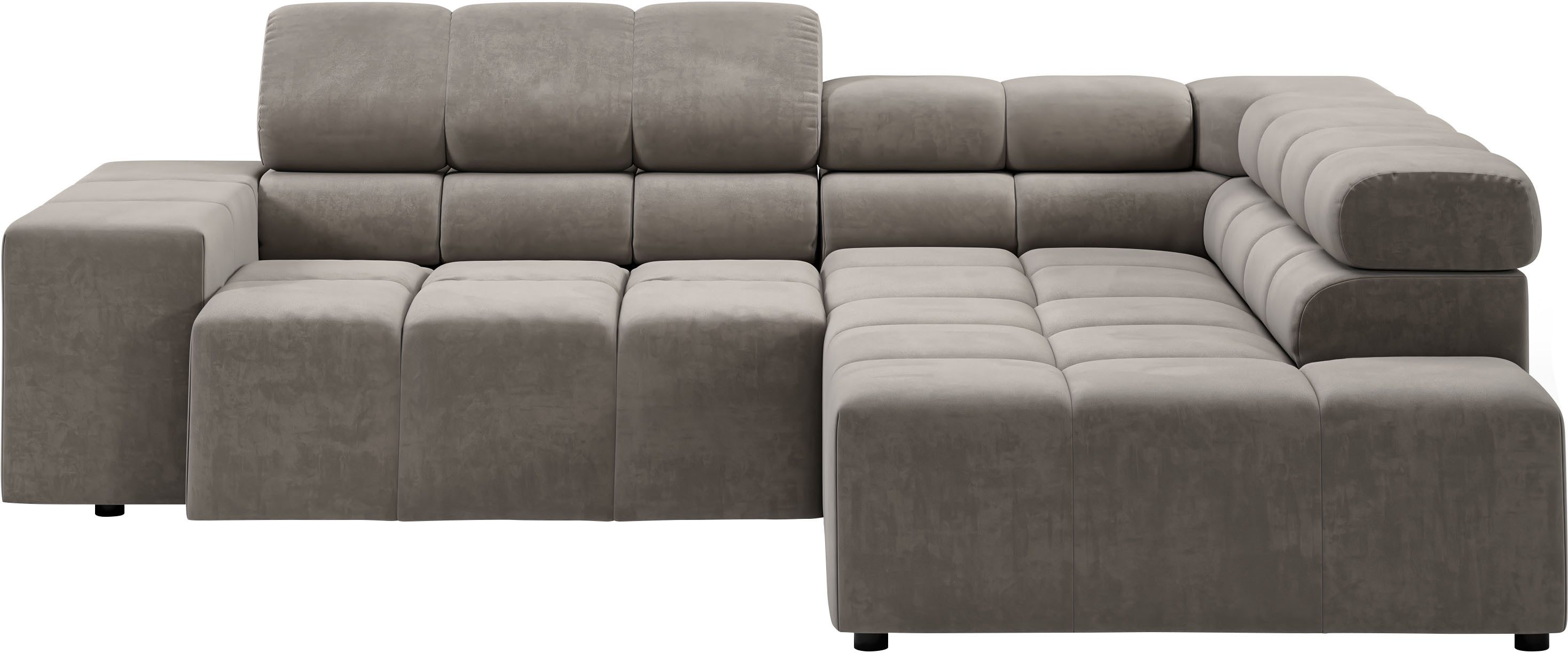 INOSIGN Ecksofa "Ancona, incl. Kopfteilverstellung + 3 Zierkissen, L-Form, günstig online kaufen