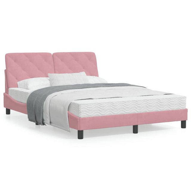 vidaXL Bett Bettgestell mit Kopfteil Rosa 120x200 cm Samt günstig online kaufen