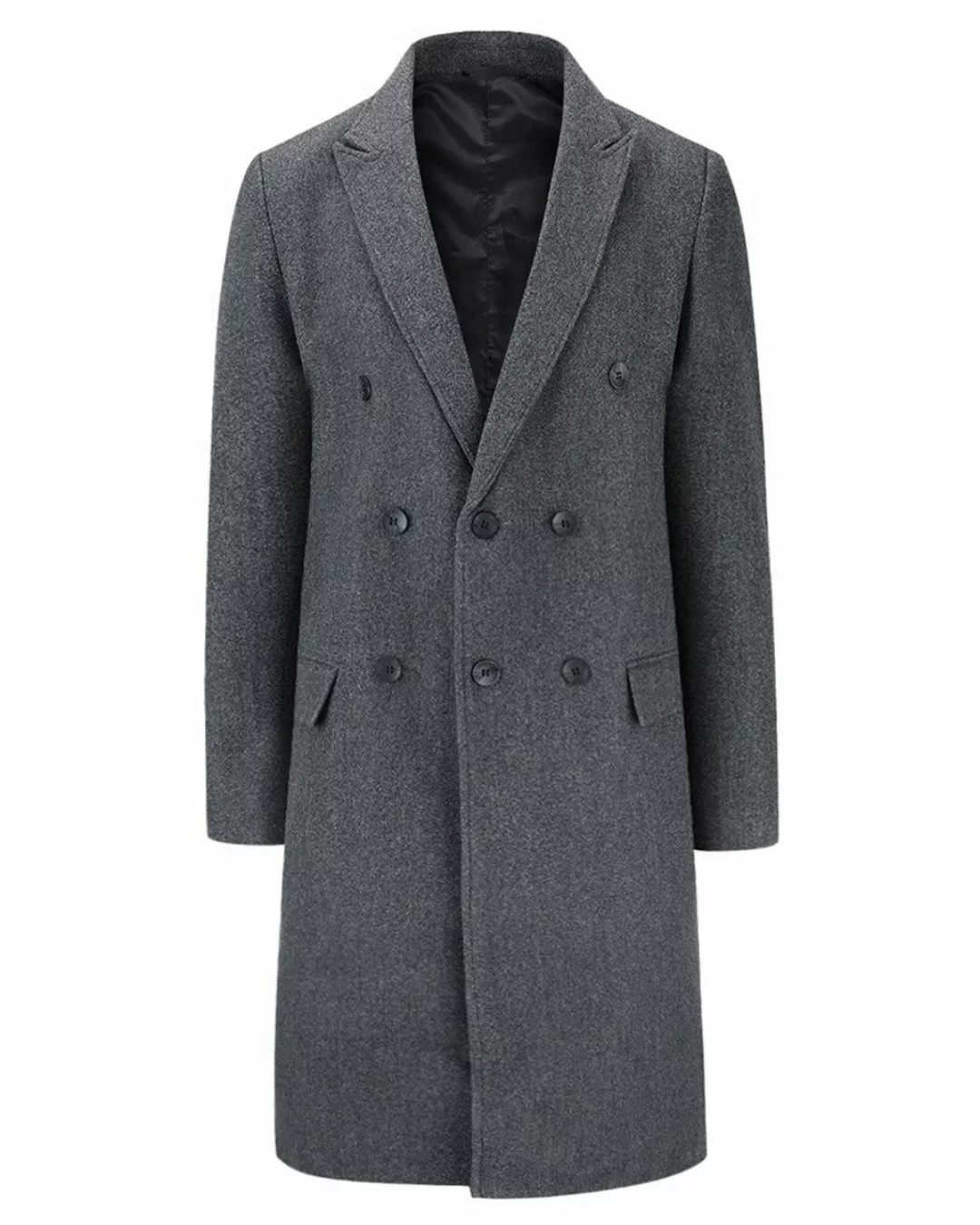 Allthemen Wollmantel Herren Knielang Zweireihig Wollmantel günstig online kaufen