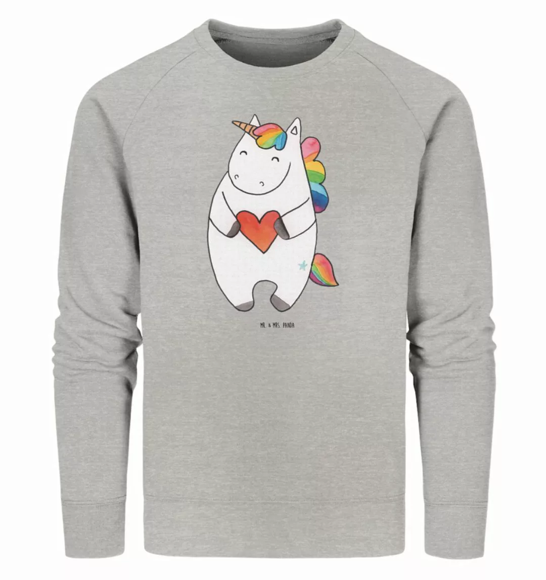 Mr. & Mrs. Panda Longpullover Größe XL Einhorn Herz - Heather Grey - Gesche günstig online kaufen