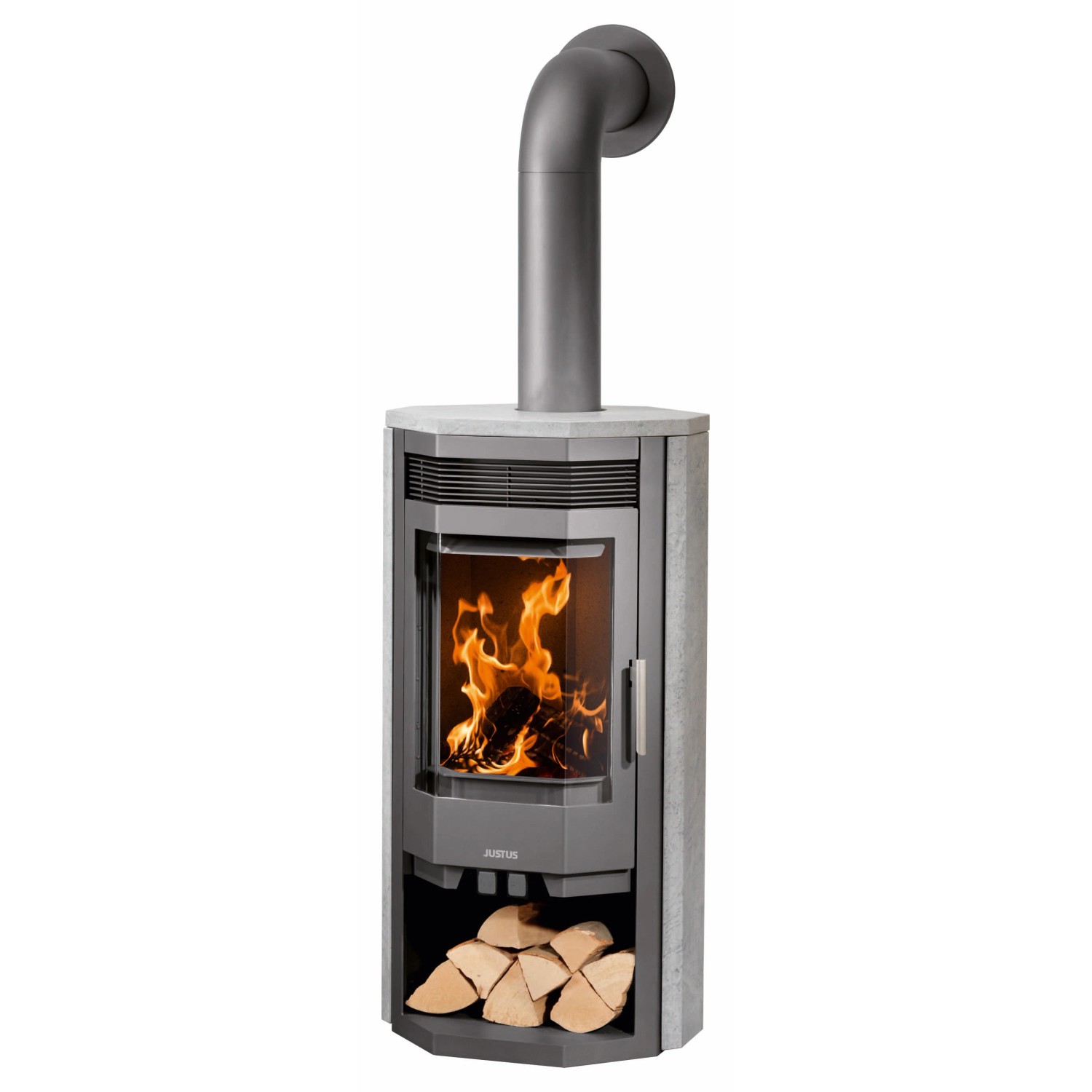 Justus Kaminofen Usedom 7 Gussgrau 7 kW Specksteinverkleidung EEK: A günstig online kaufen
