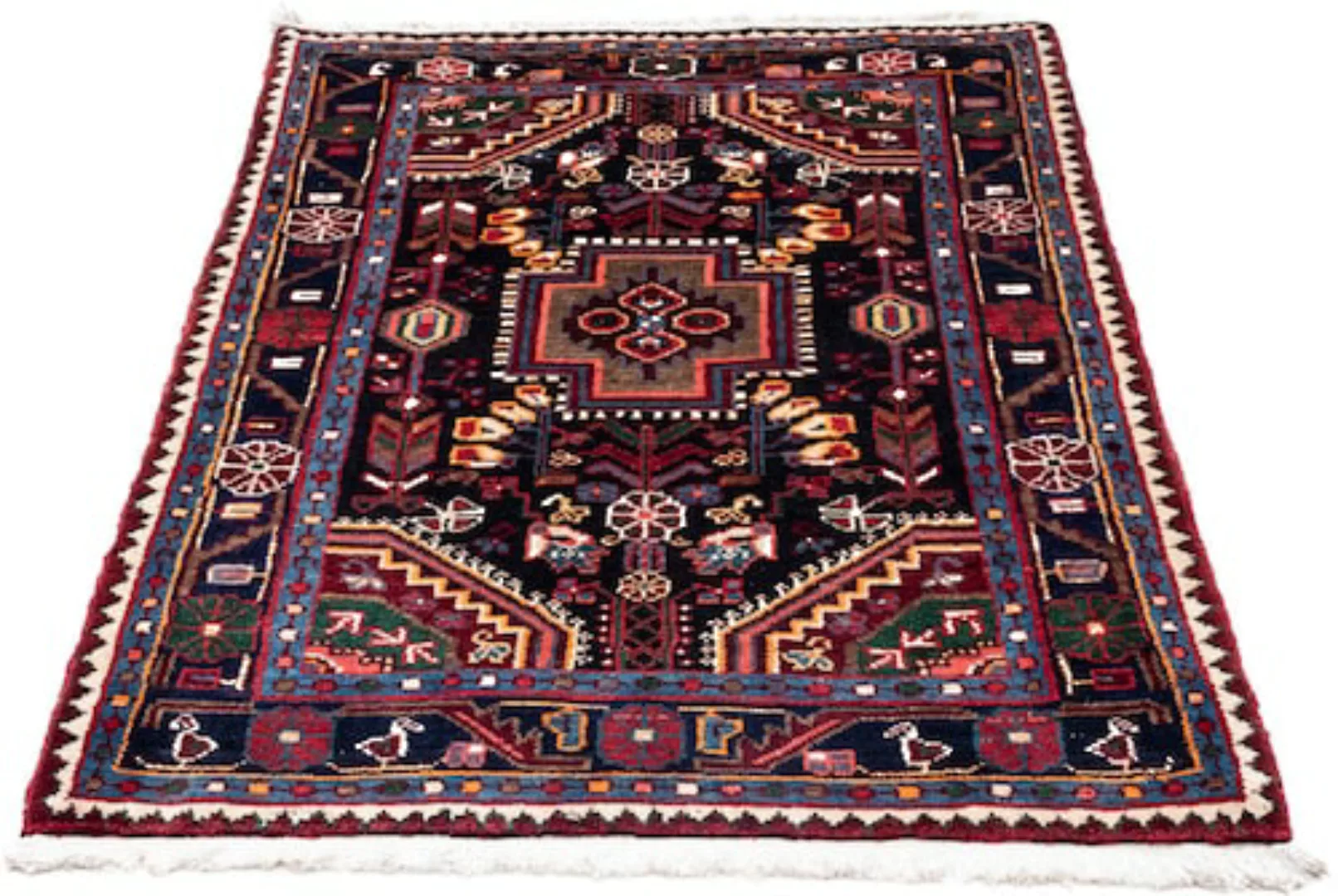 morgenland Wollteppich »Hosseinabad Medaillon Blu scuro 122 x 83 cm«, recht günstig online kaufen