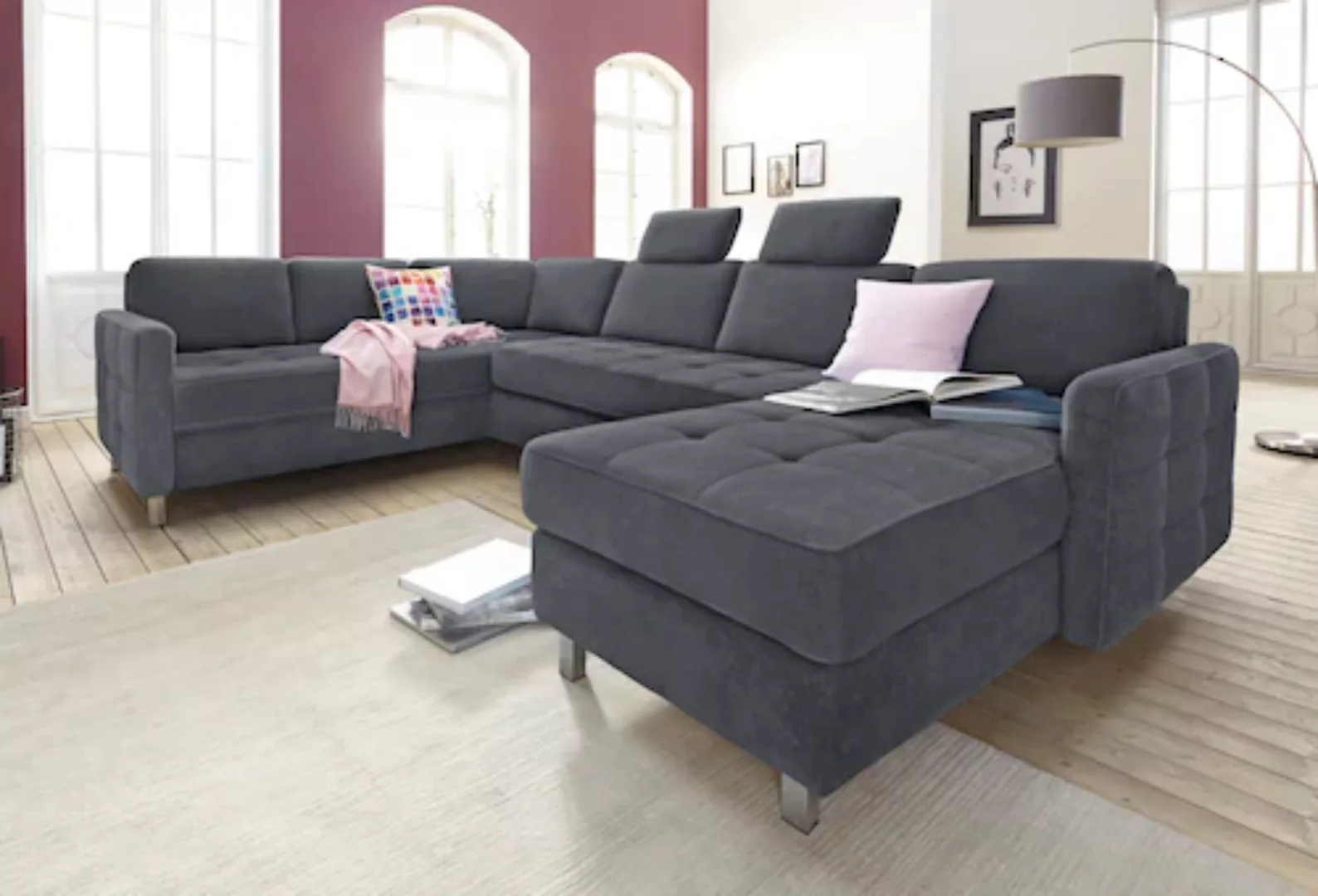 sit&more Wohnlandschaft "Pablo U-Form", wahlweise mit Bettfunktion und Bett günstig online kaufen