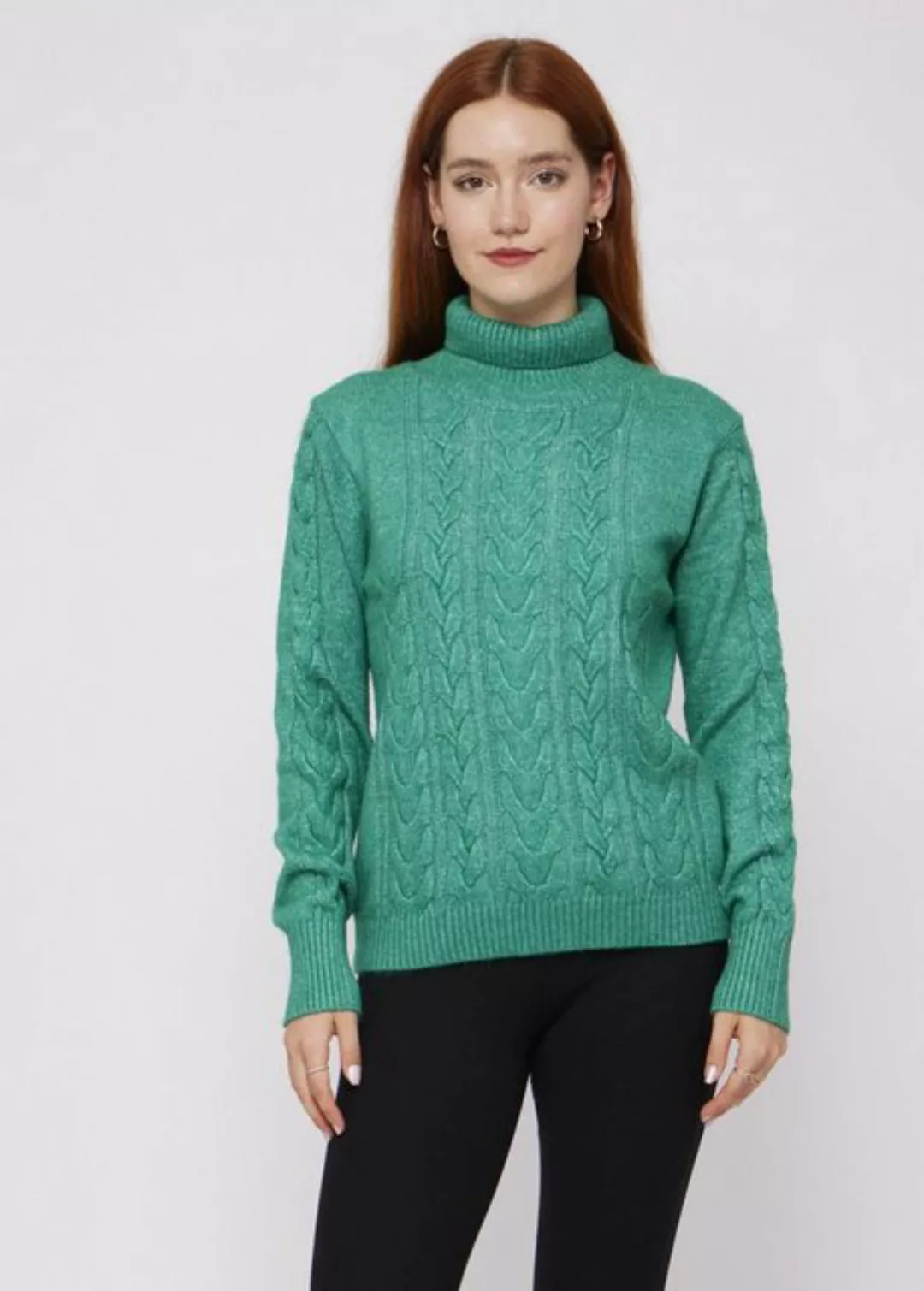 VICCI Germany Rollkragenpullover mit Zopfmuster günstig online kaufen