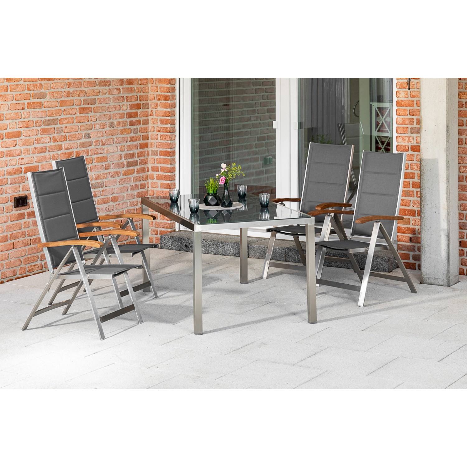 Merxx Ferrara Set 5-tlg. Gartentisch 150 x 90 cm günstig online kaufen