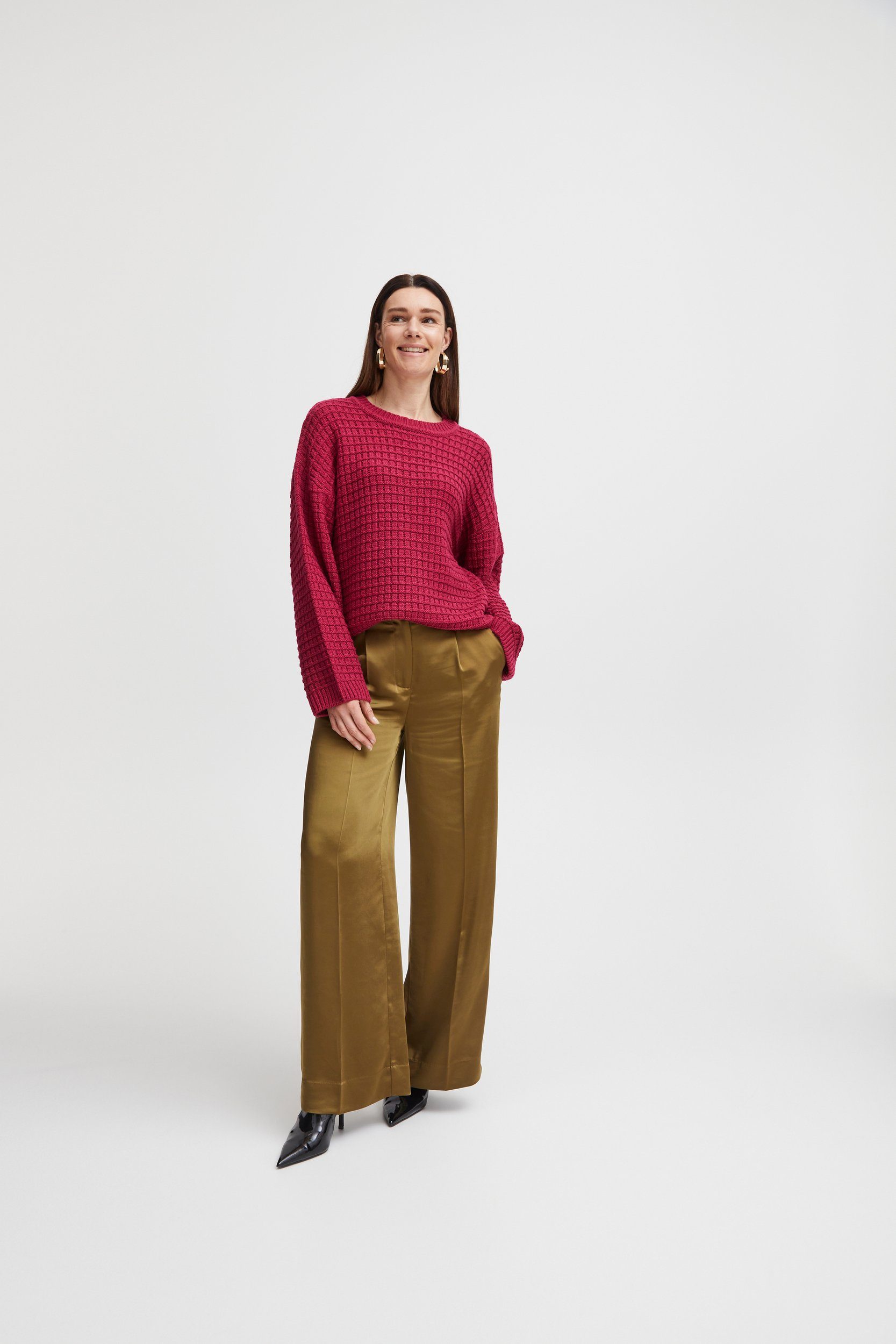 b.young Strickpullover Grobstrick mit Abgesetzten Schultern günstig online kaufen