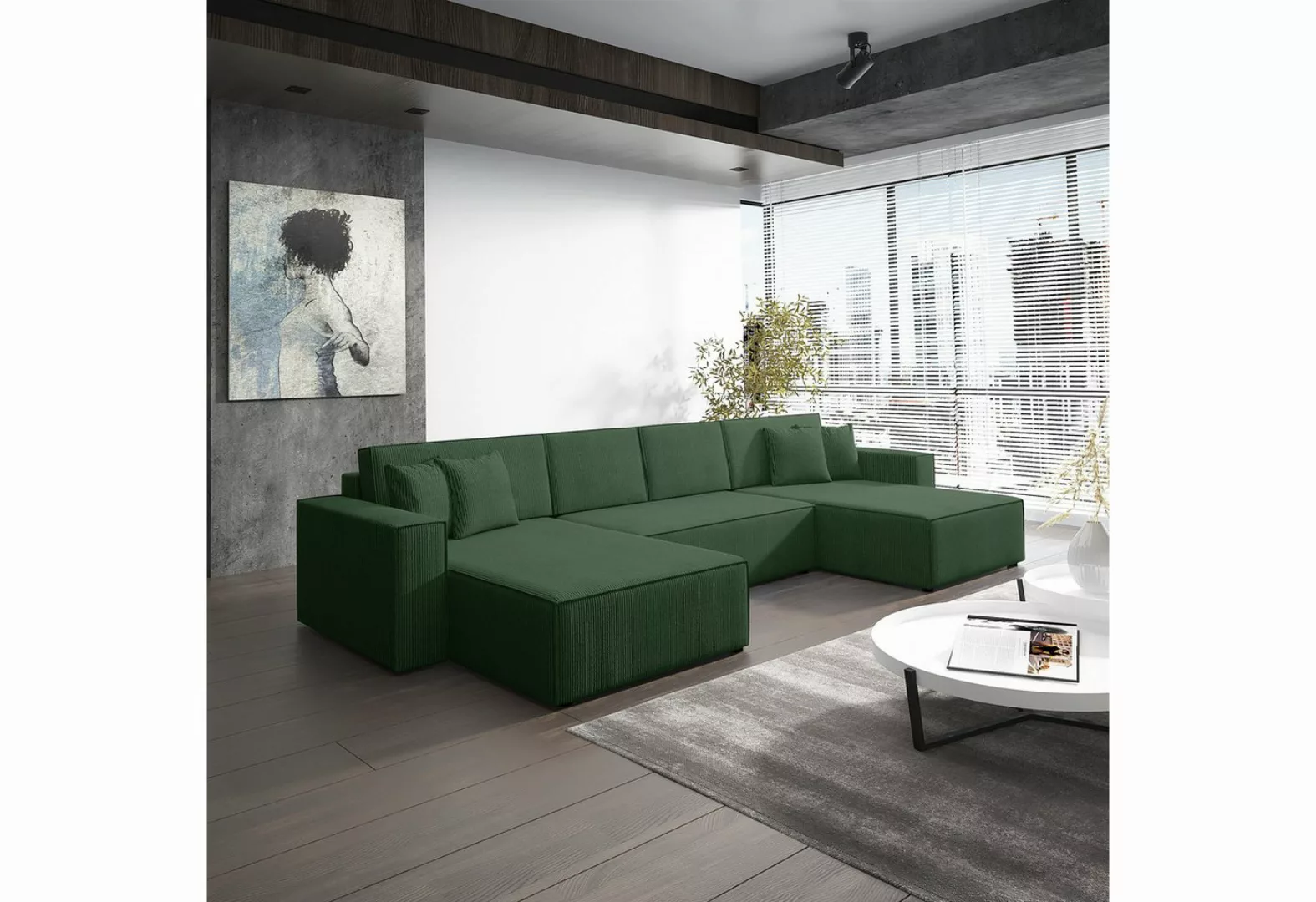 Fun Möbel Wohnlandschaft Schlafsofa Sofa CONOR PREMIUM, inkl. 4 Rücken- und günstig online kaufen