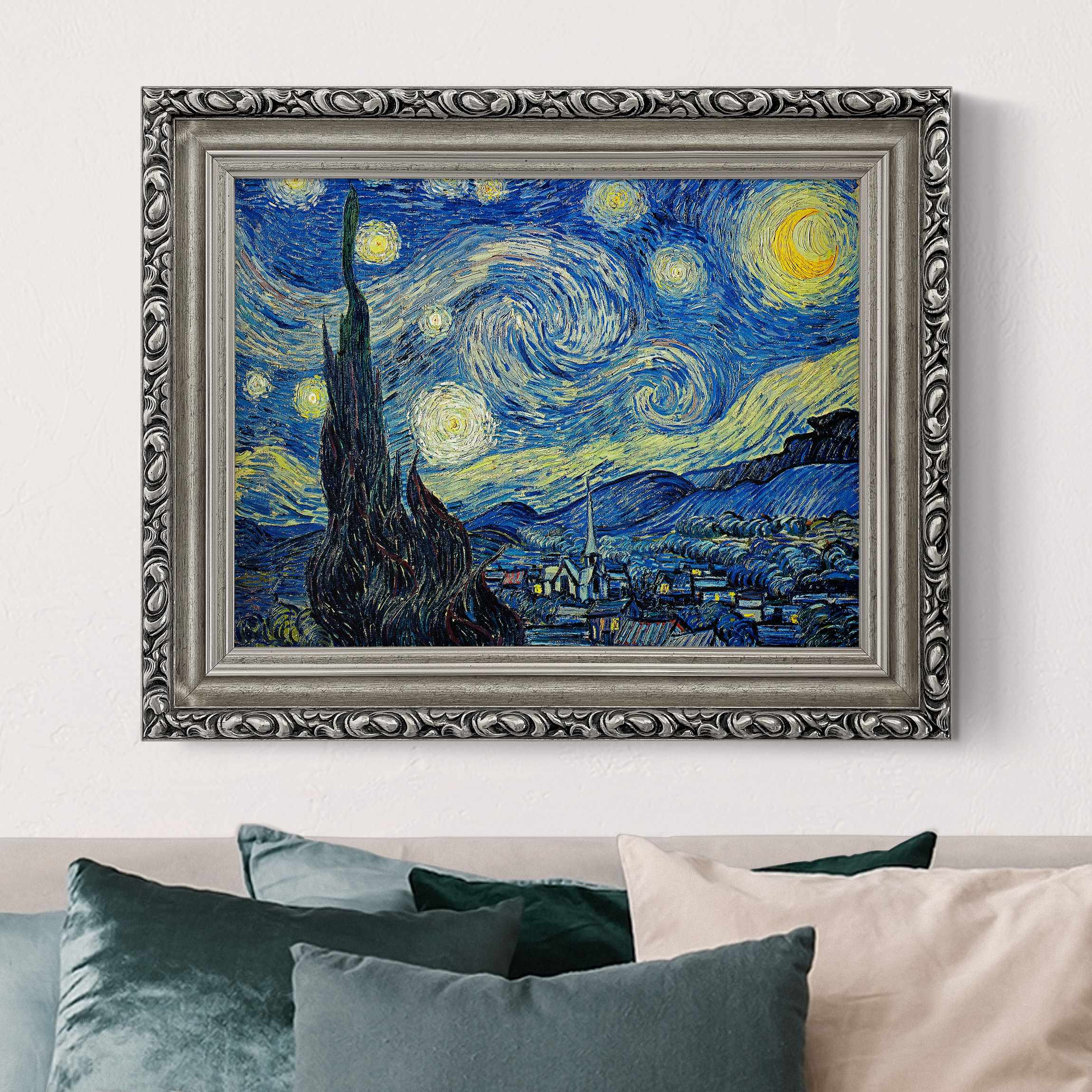 Gerahmtes Leinwandbild Vincent van Gogh - Sternennacht günstig online kaufen