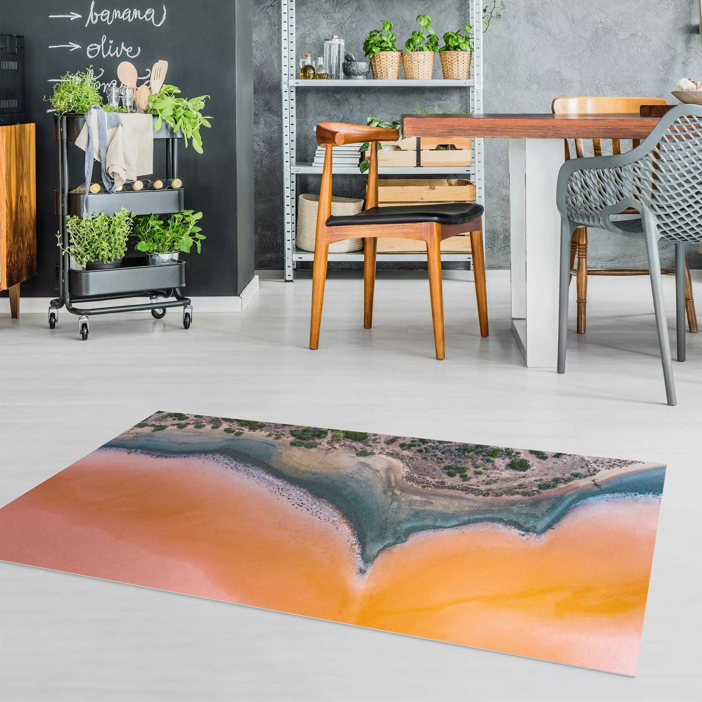 Vinyl-Teppich Oranges Seeufer auf Sardinien günstig online kaufen